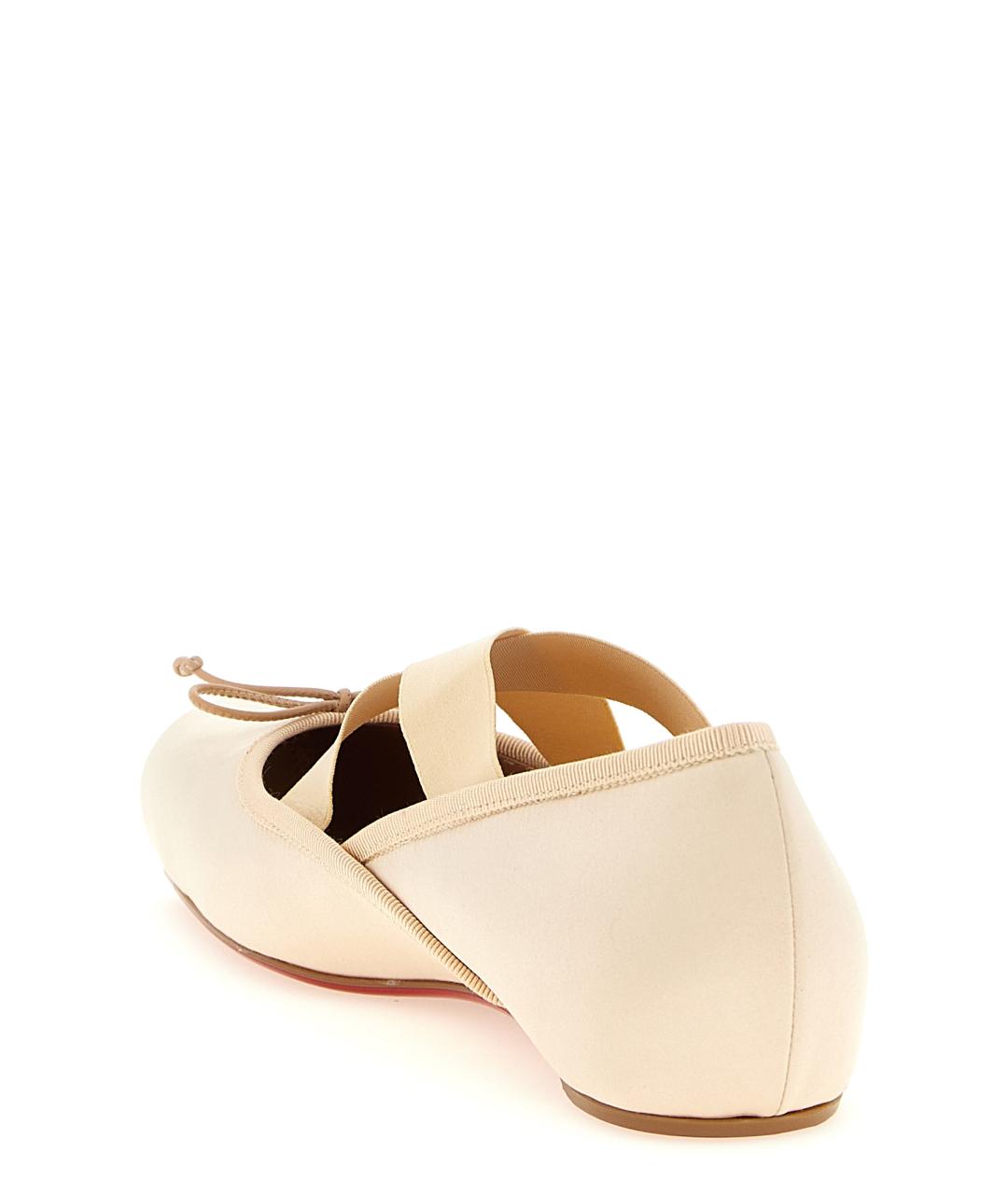 CHRISTIAN LOUBOUTIN Розовые текстильные балетки, фото 3