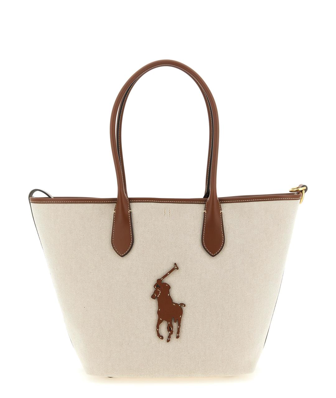 POLO RALPH LAUREN Коричневая хлопковая сумка тоут, фото 1