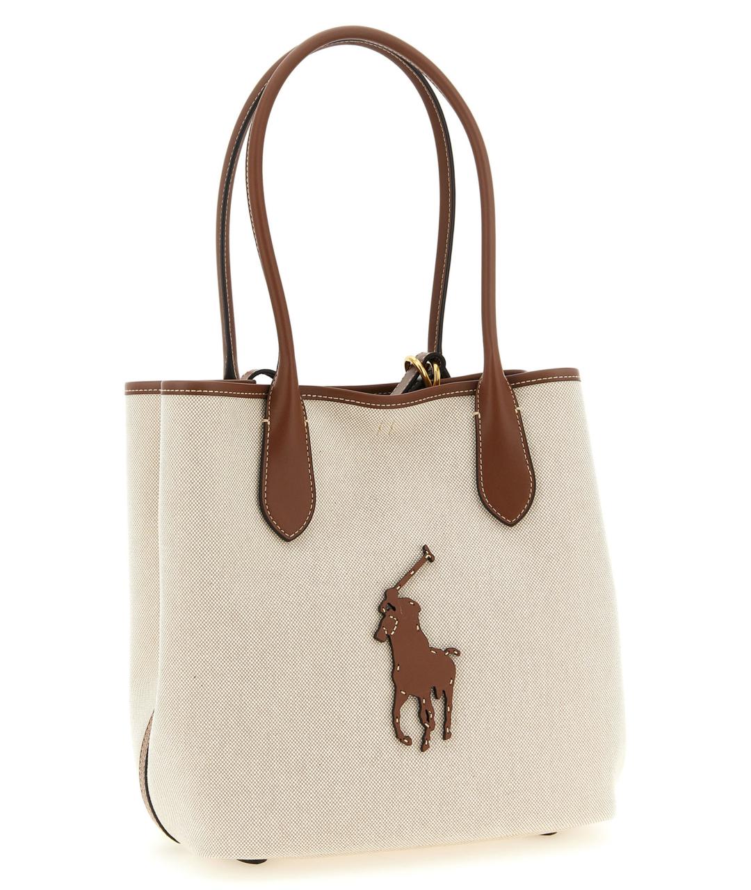 POLO RALPH LAUREN Коричневая хлопковая сумка тоут, фото 3