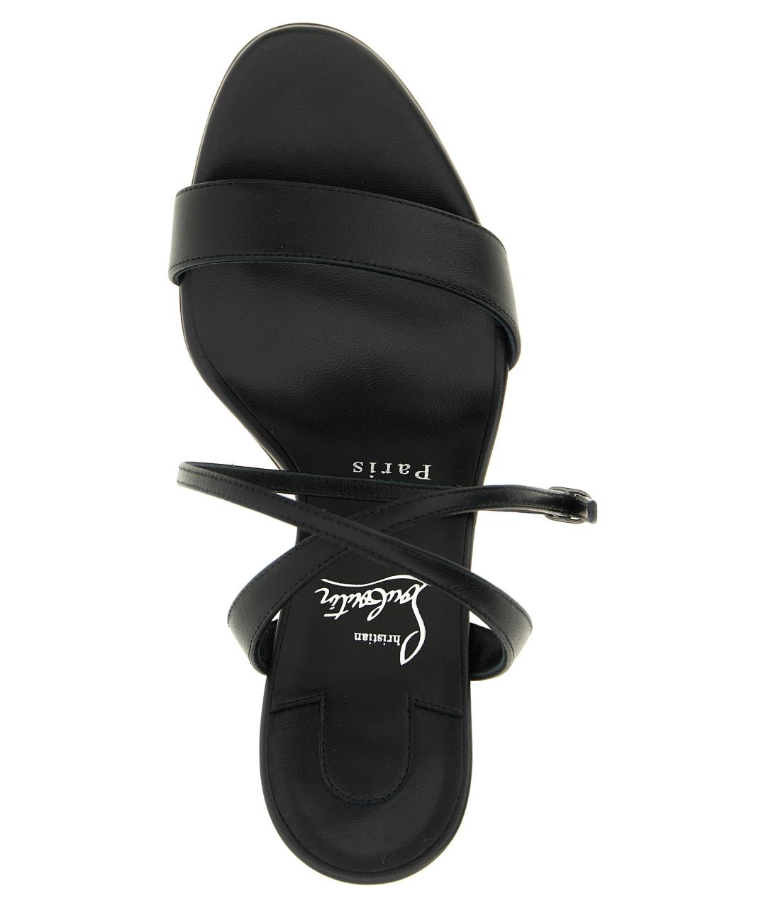 CHRISTIAN LOUBOUTIN Черные кожаные босоножки, фото 4