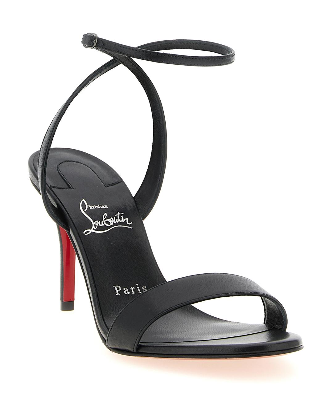 CHRISTIAN LOUBOUTIN Черные кожаные босоножки, фото 2