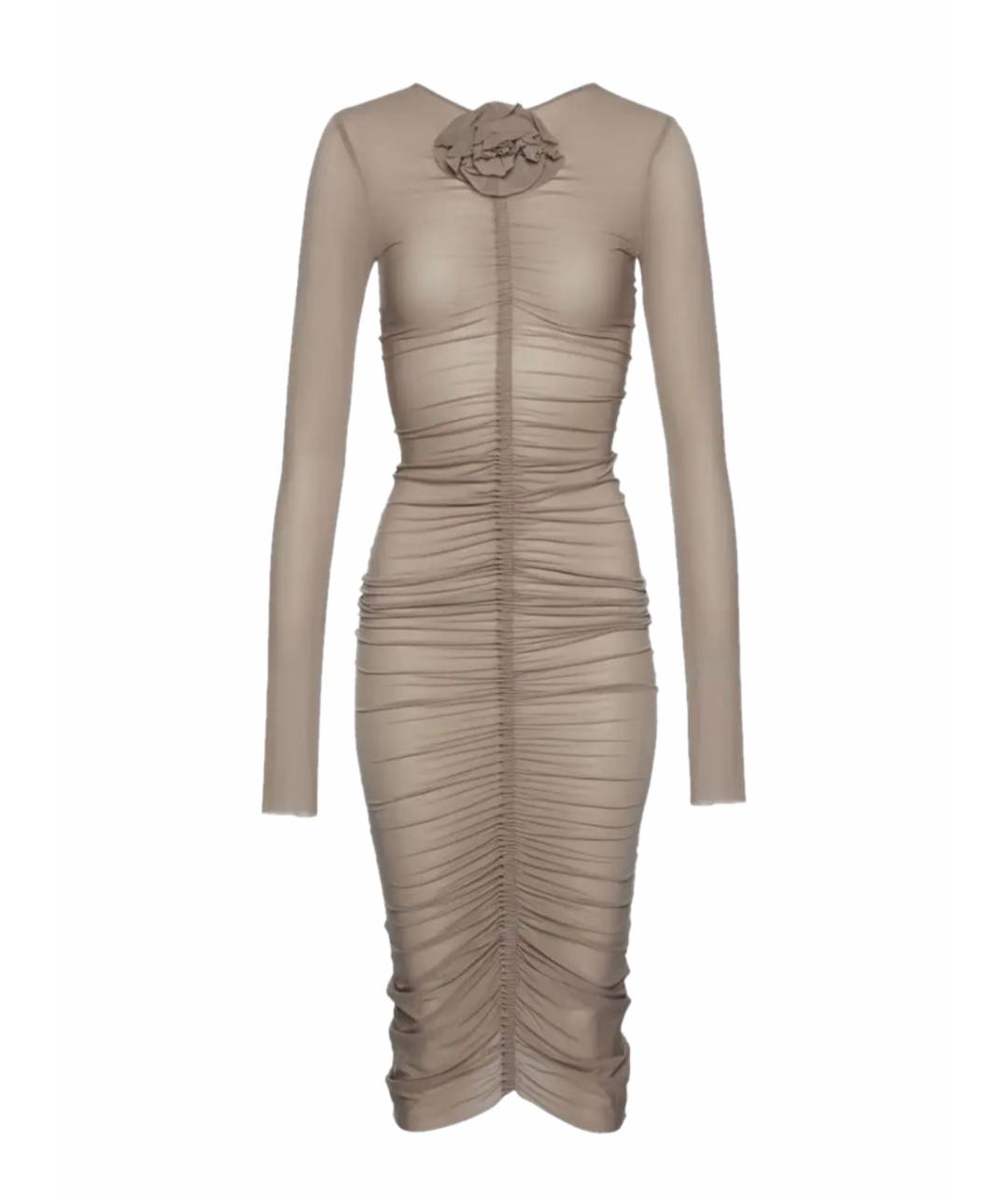 MAGDA BUTRYM Бежевое вискозное коктейльное платье, фото 1