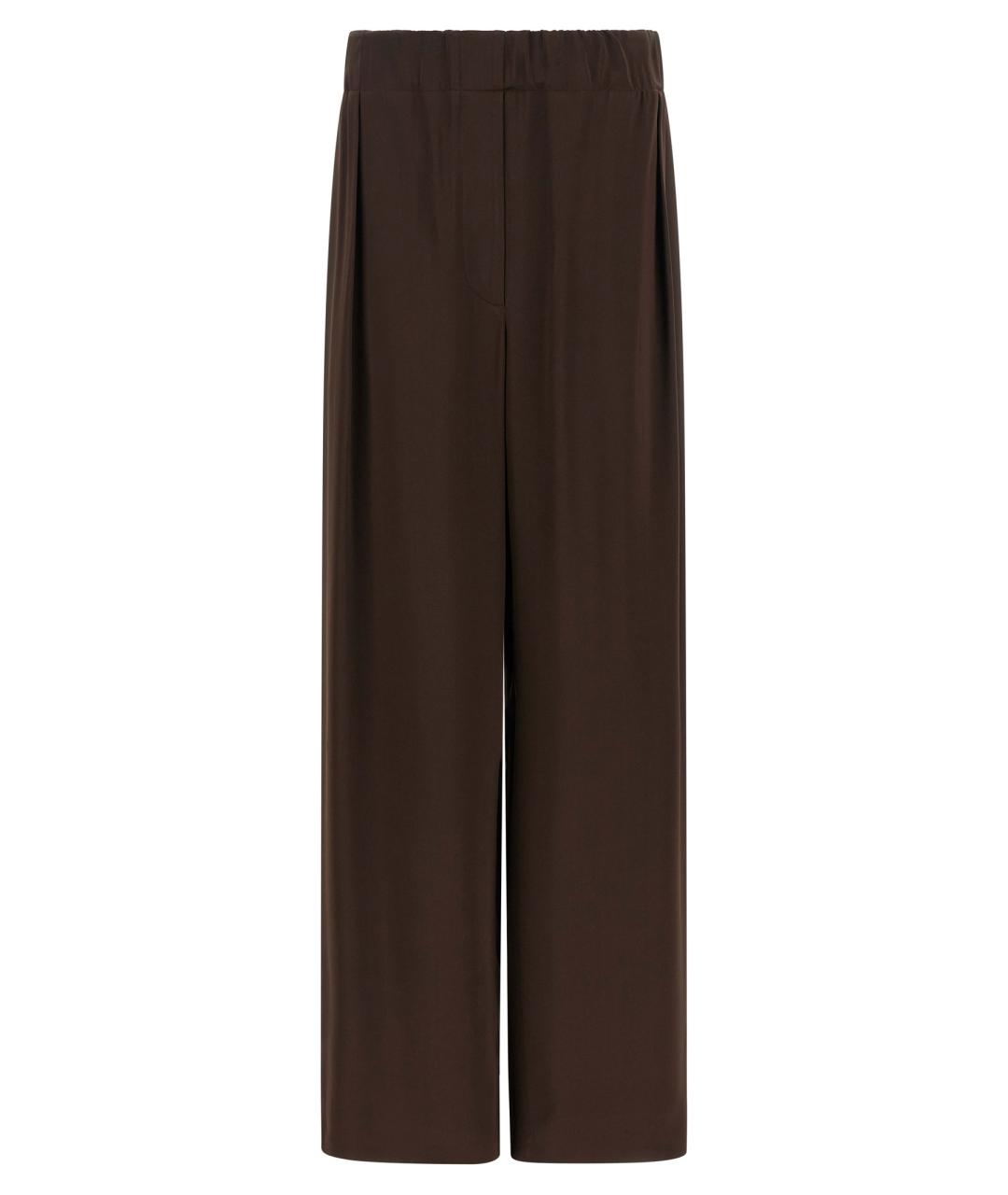 JIL SANDER Коричневые вискозные прямые брюки, фото 1