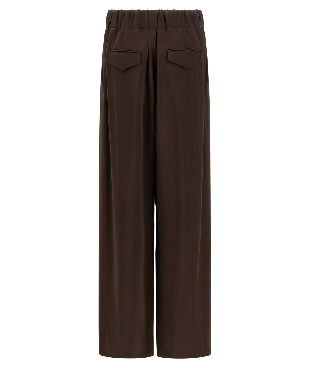 JIL SANDER Коричневые вискозные прямые брюки, фото 2