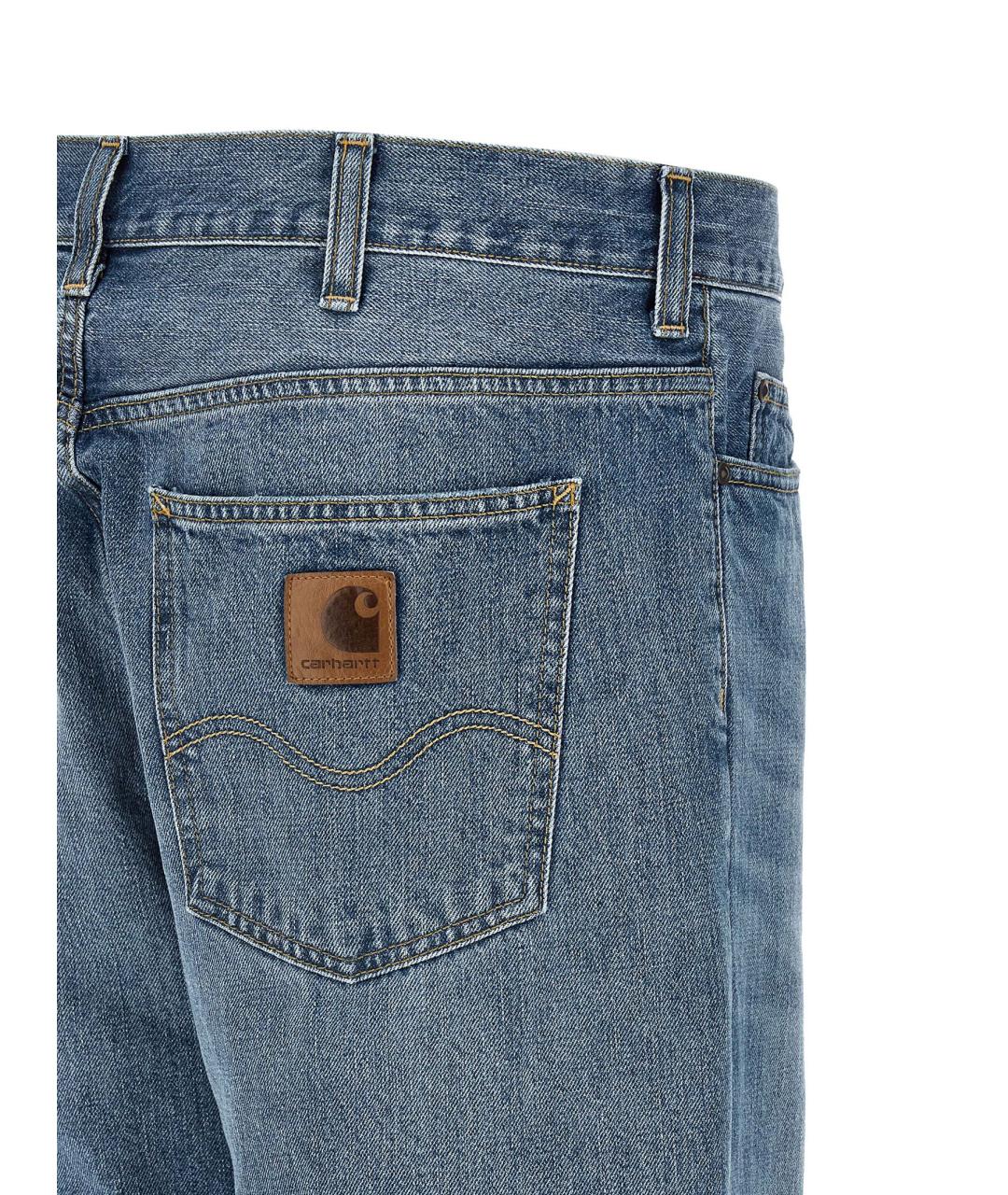 CARHARTT WIP Синие хлопковые прямые джинсы, фото 4