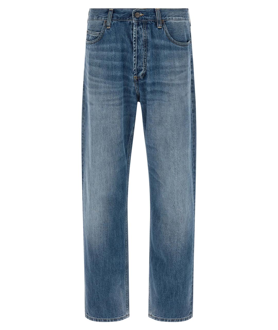 CARHARTT WIP Синие хлопковые прямые джинсы, фото 1