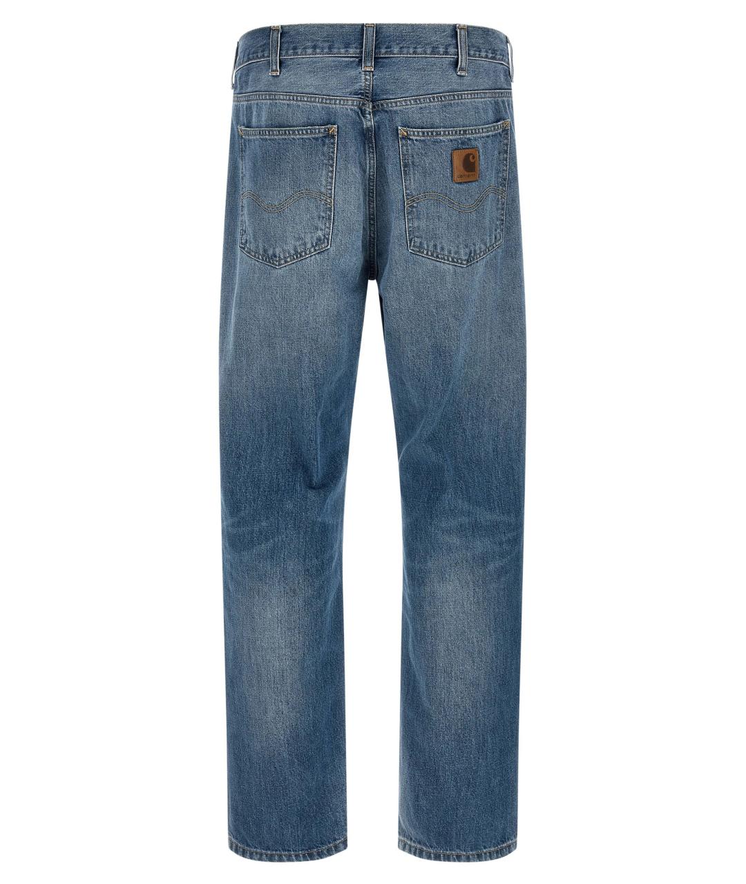 CARHARTT WIP Синие хлопковые прямые джинсы, фото 2