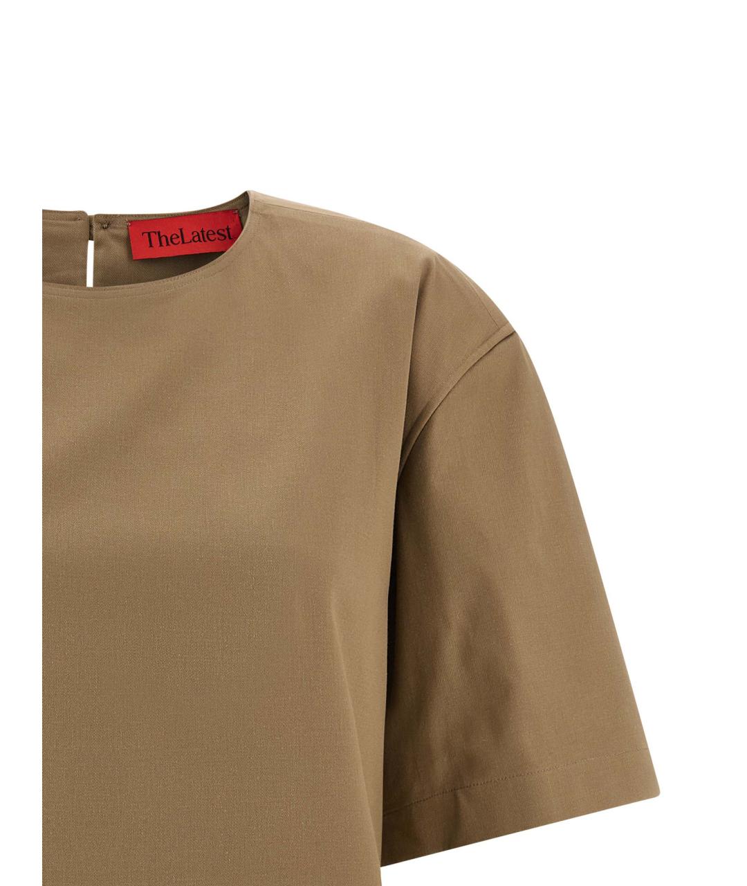 THELATEST Коричневая хлопковая футболка, фото 3