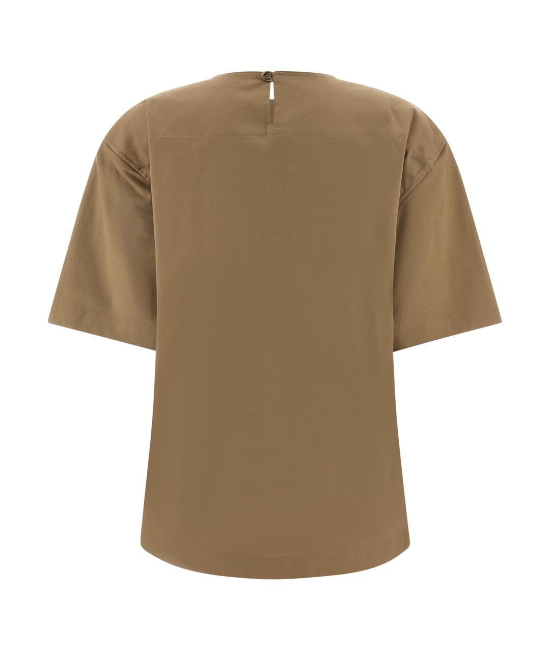 THELATEST Коричневая хлопковая футболка, фото 2