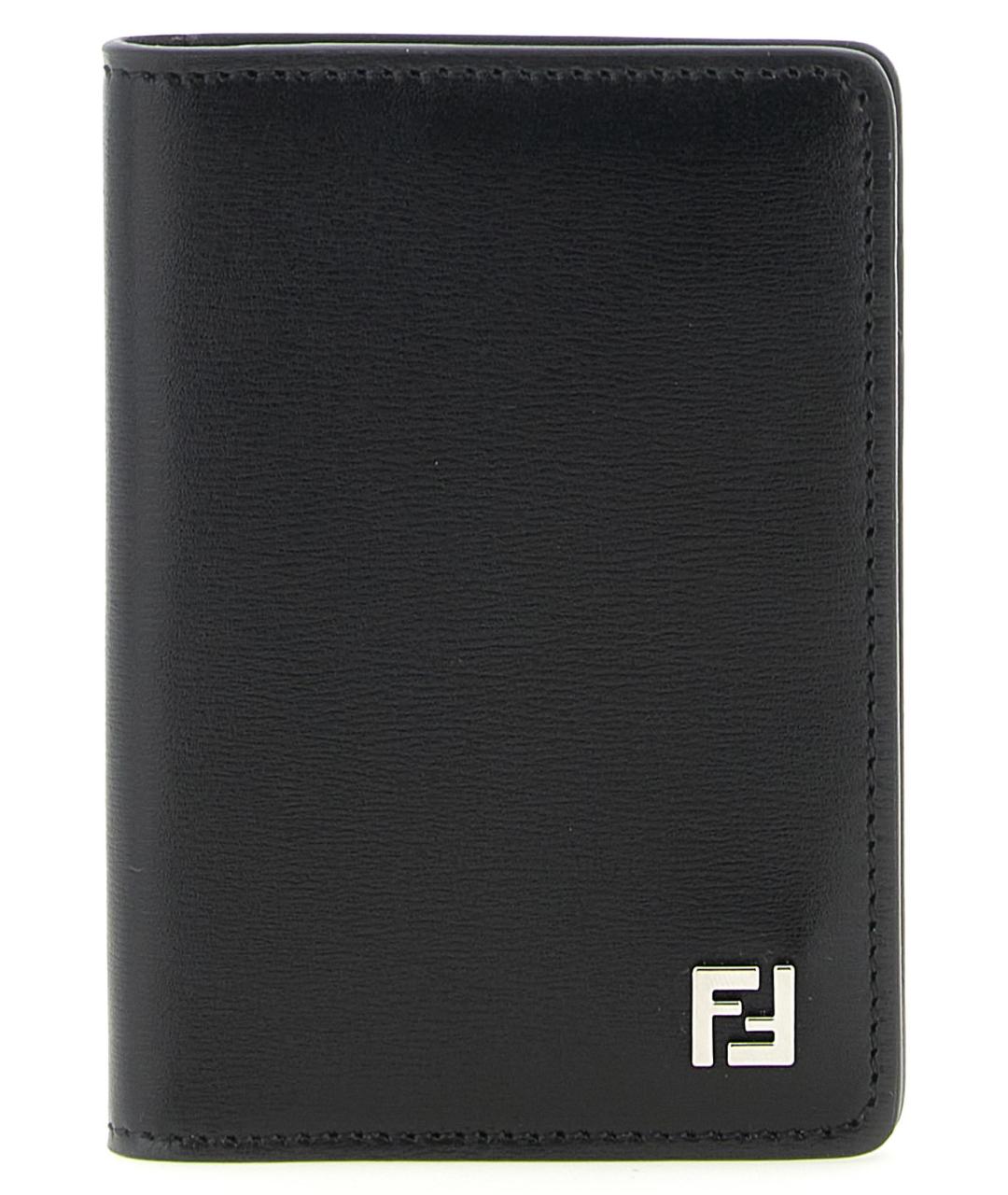 FENDI Черный кожаный кардхолдер, фото 1