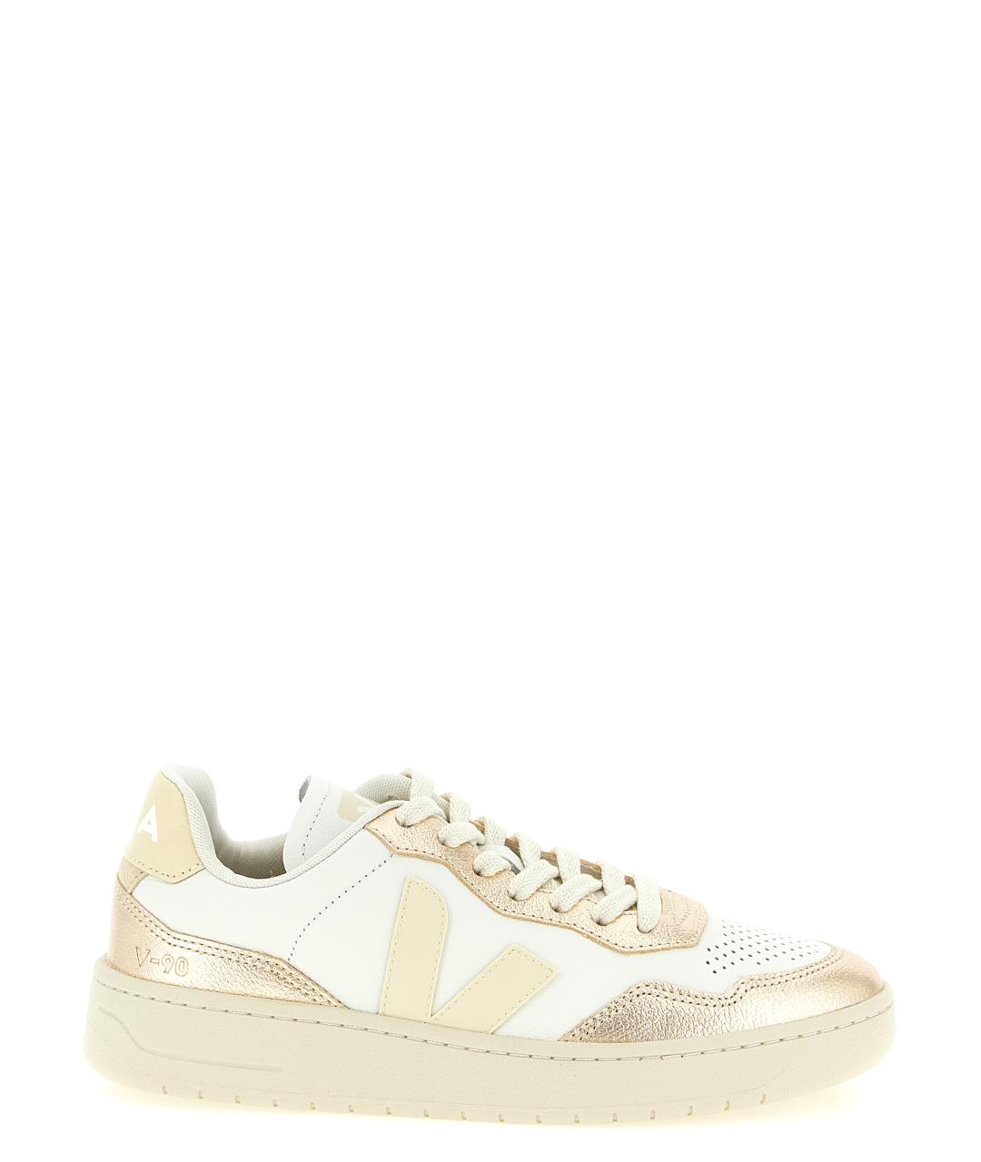 VEJA Золотые кожаные кроссовки, фото 1