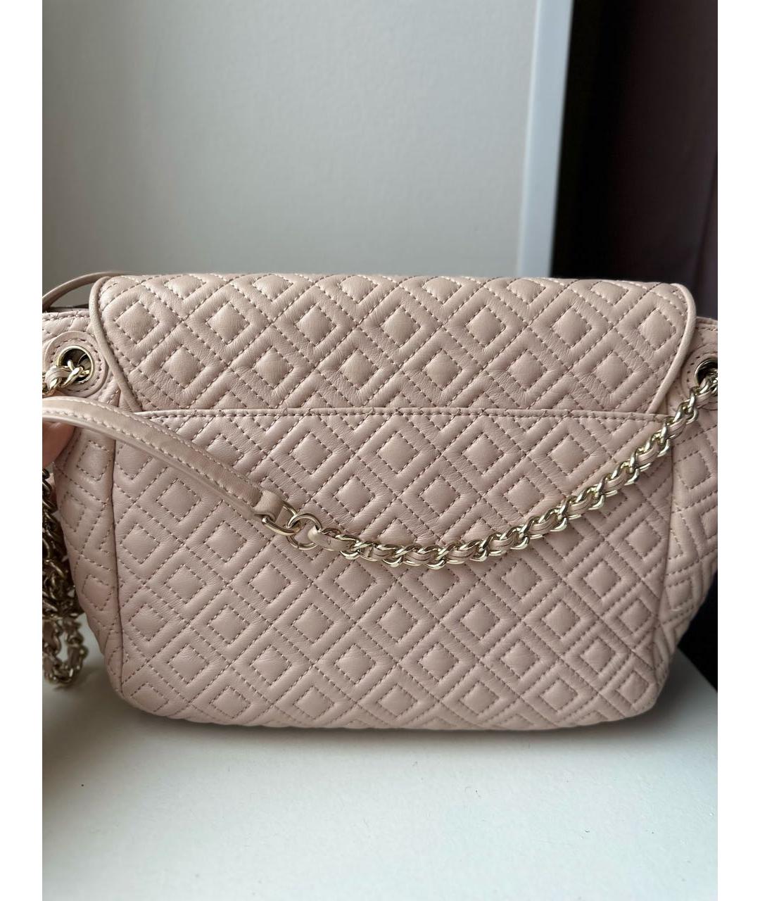 TORY BURCH Бежевая кожаная сумка через плечо, фото 3