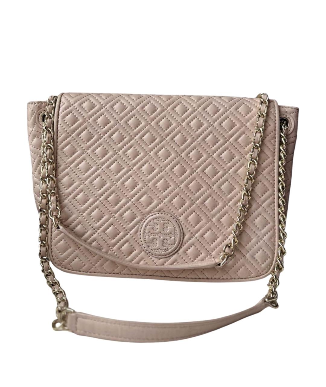 TORY BURCH Бежевая кожаная сумка через плечо, фото 1