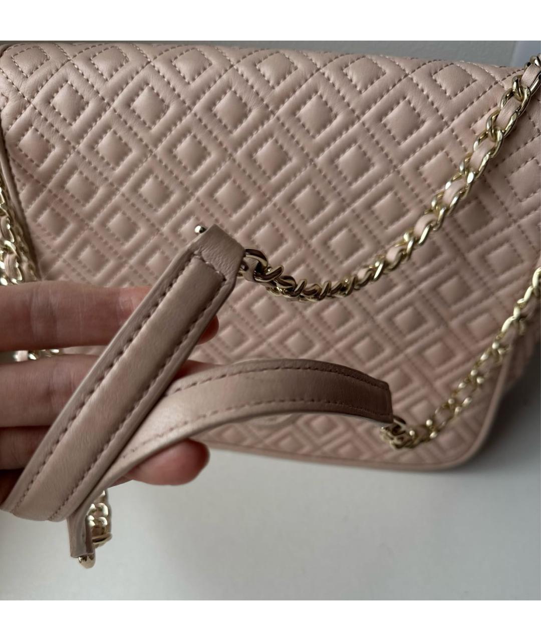 TORY BURCH Бежевая кожаная сумка через плечо, фото 2