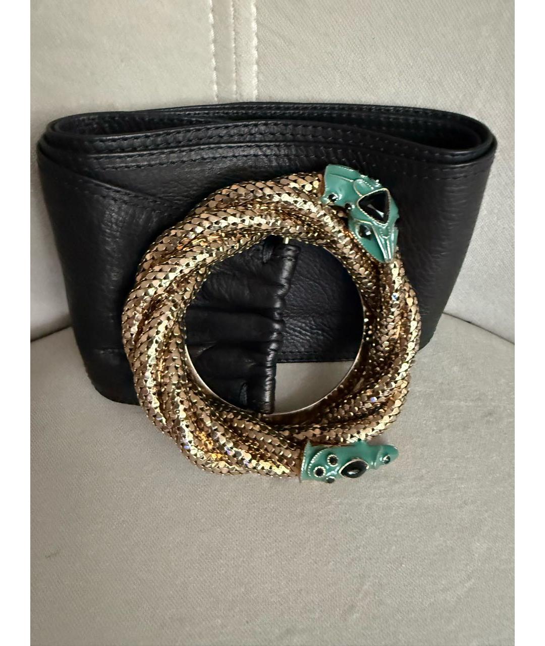 CAVALLI CLASS Черный кожаный ремень, фото 7