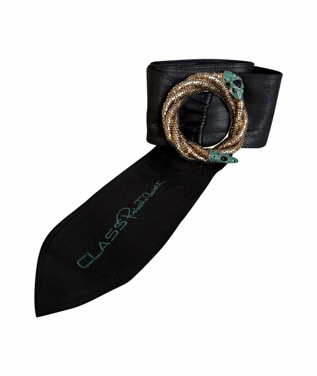 CAVALLI CLASS Черный кожаный ремень, фото 1