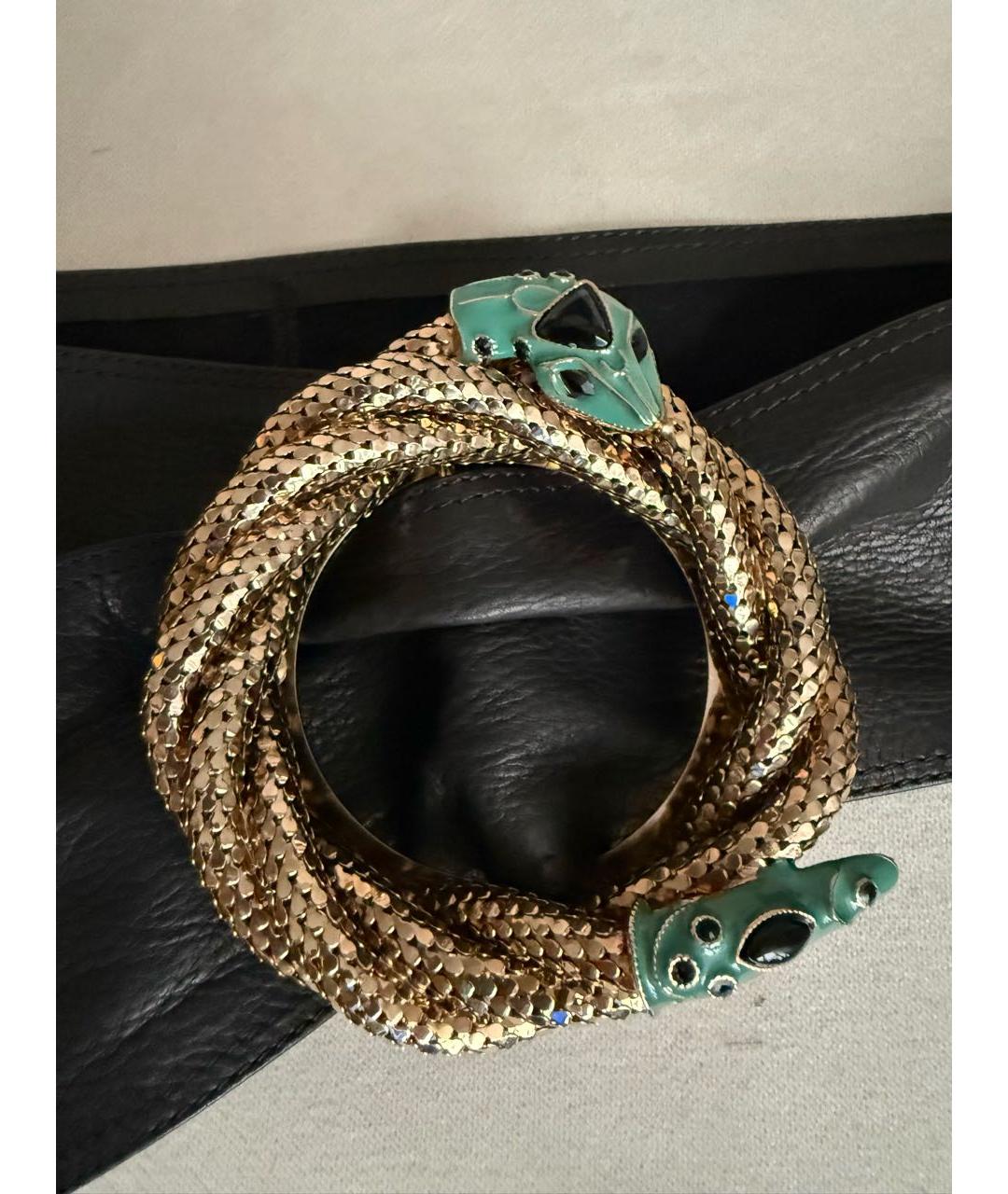 CAVALLI CLASS Черный кожаный ремень, фото 2