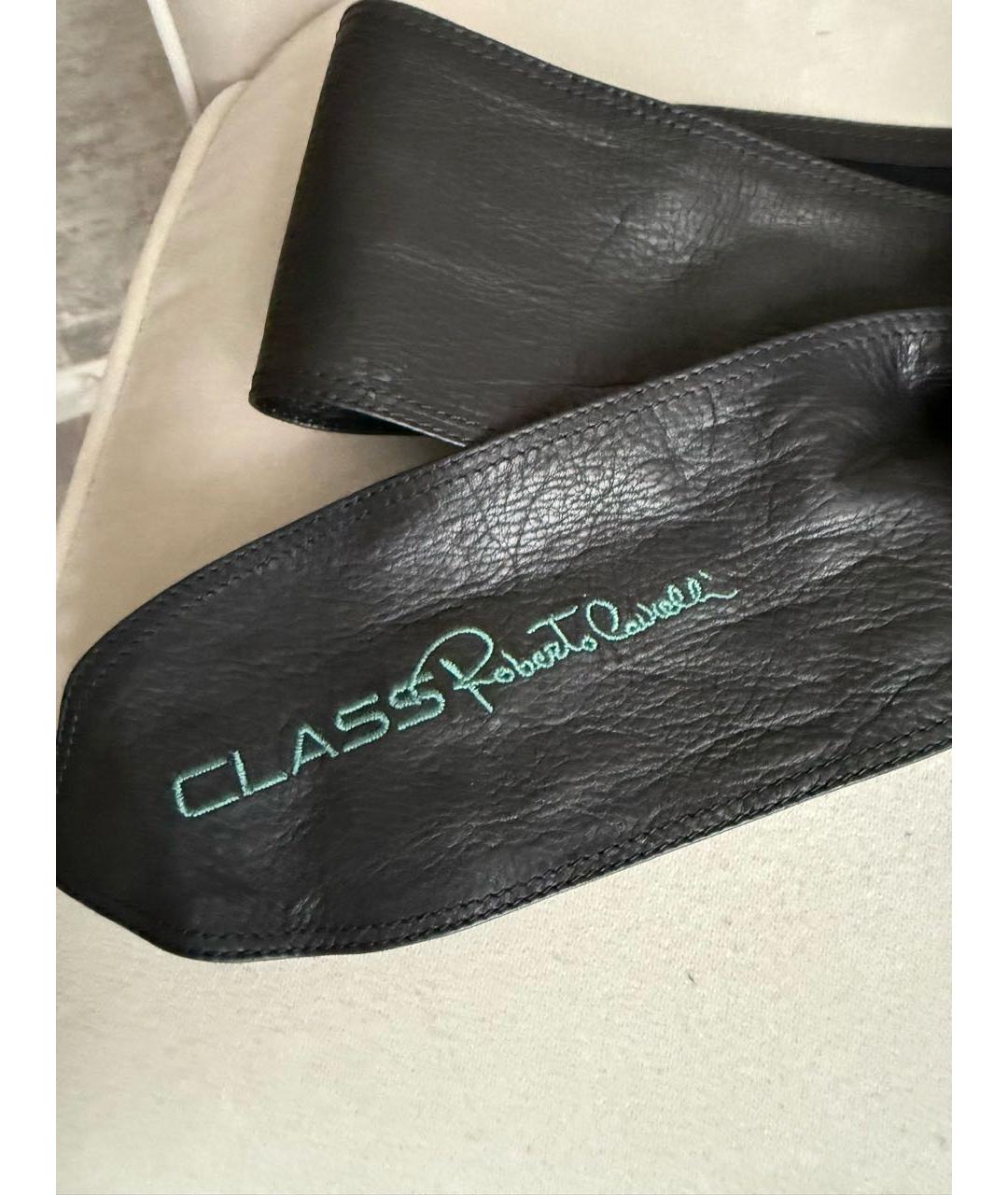 CAVALLI CLASS Черный кожаный ремень, фото 6