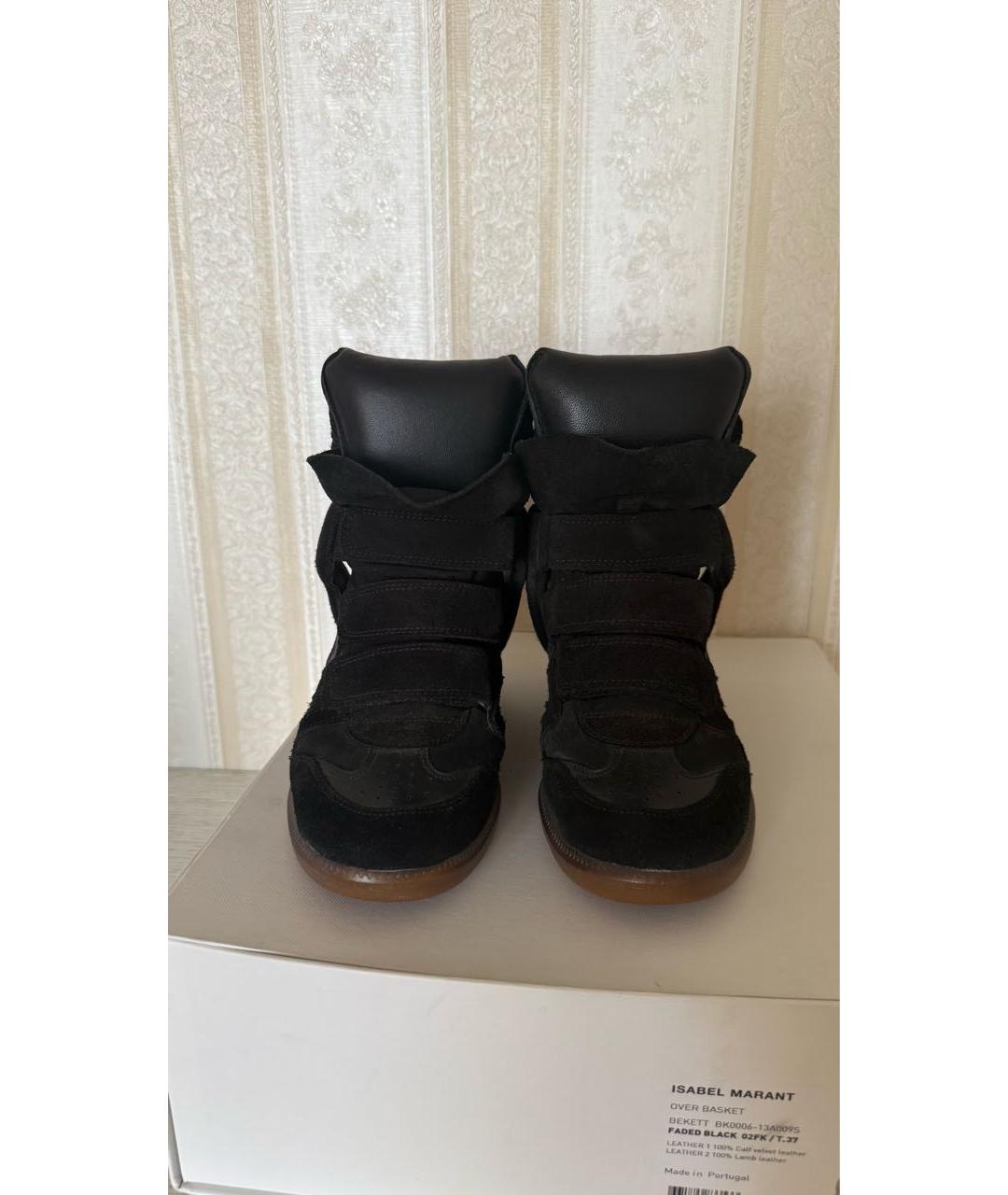 ISABEL MARANT Черные замшевые кеды, фото 2