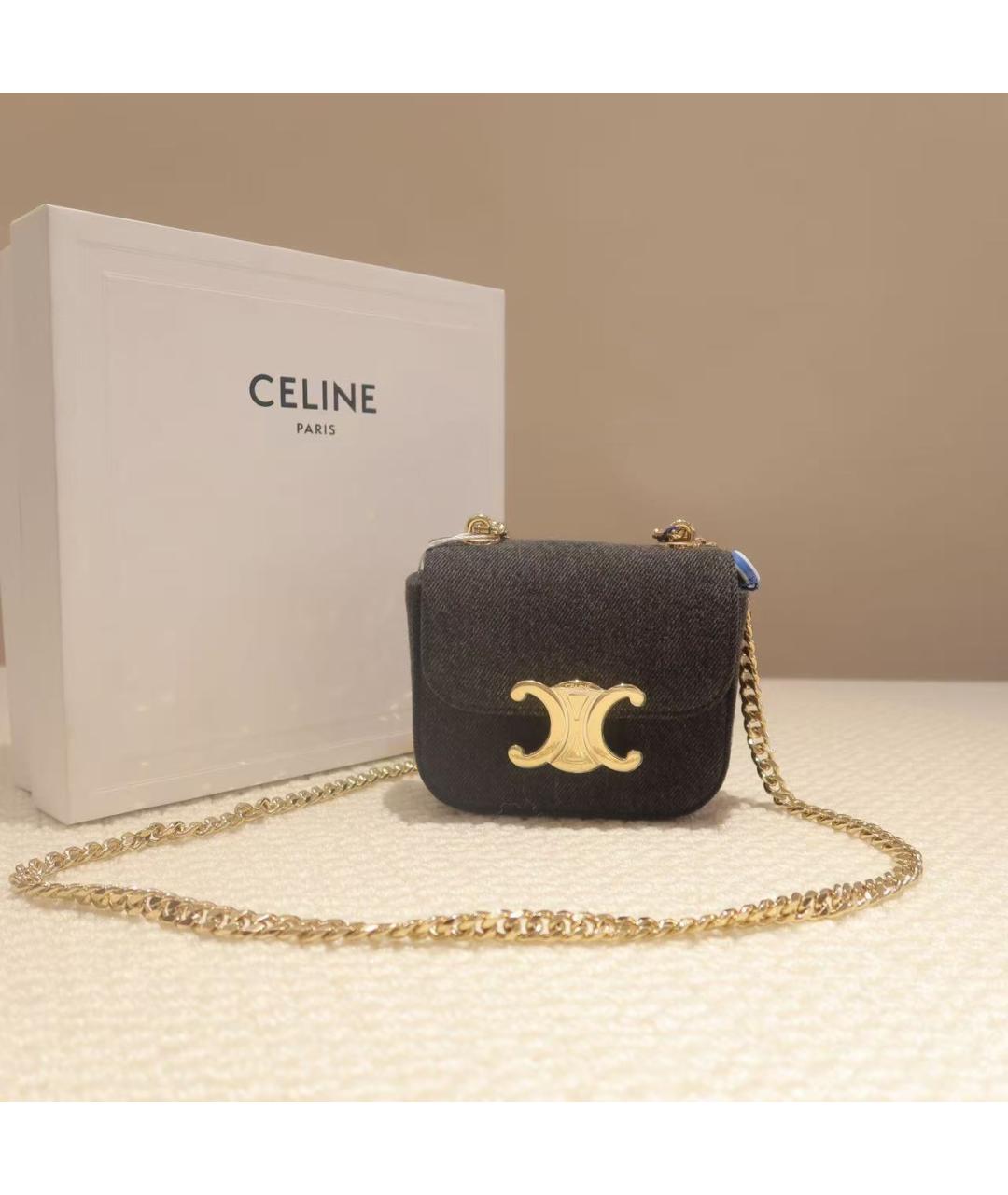 CELINE Черная деним сумка через плечо, фото 2