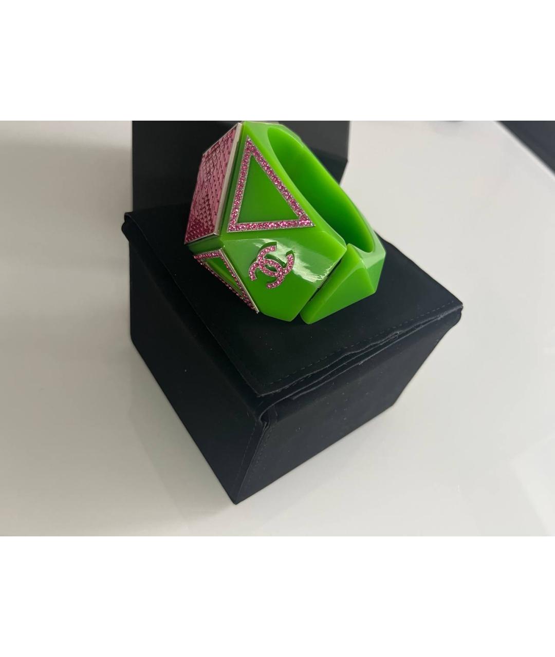 CHANEL Зеленый пластиковый браслет, фото 5