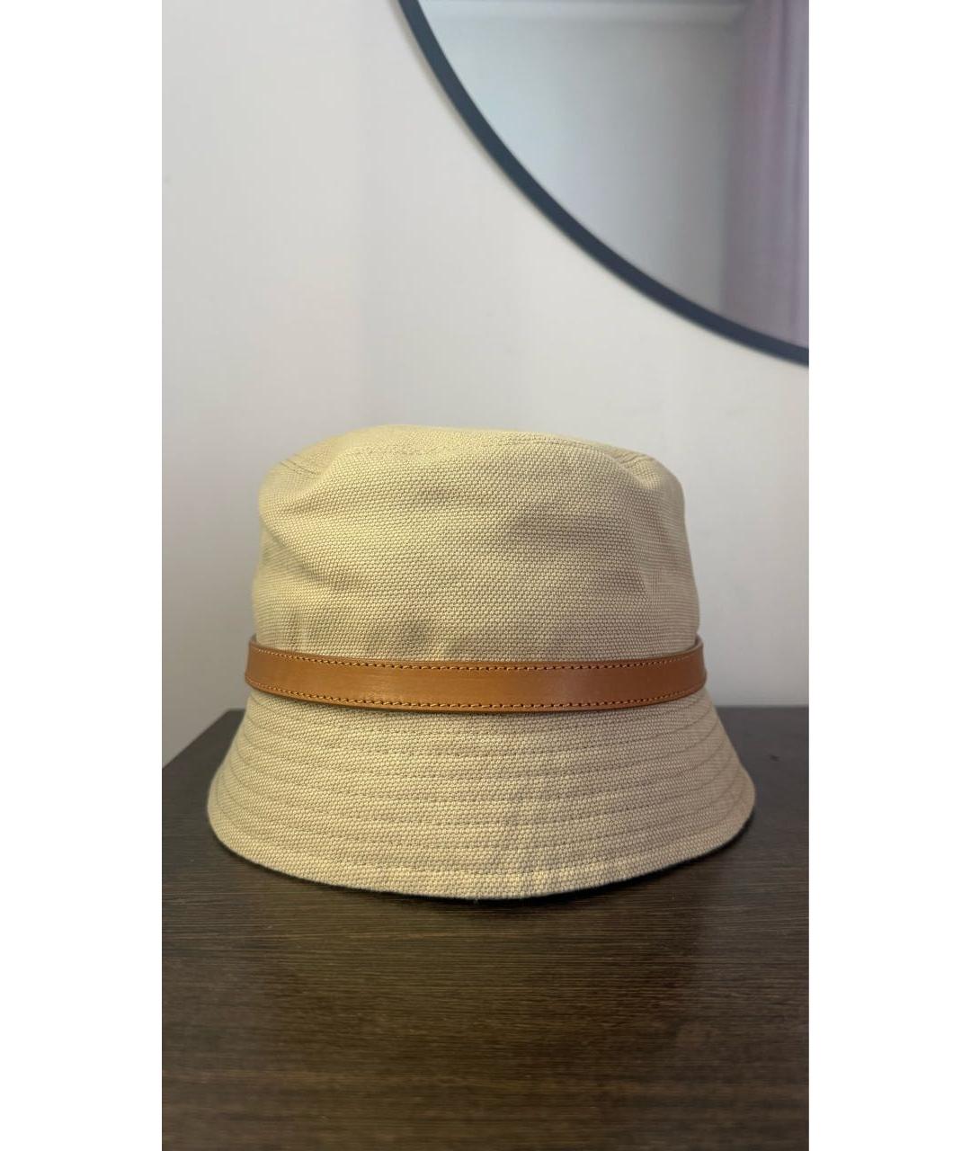 SAINT LAURENT Бежевая хлопковая шляпа, фото 3
