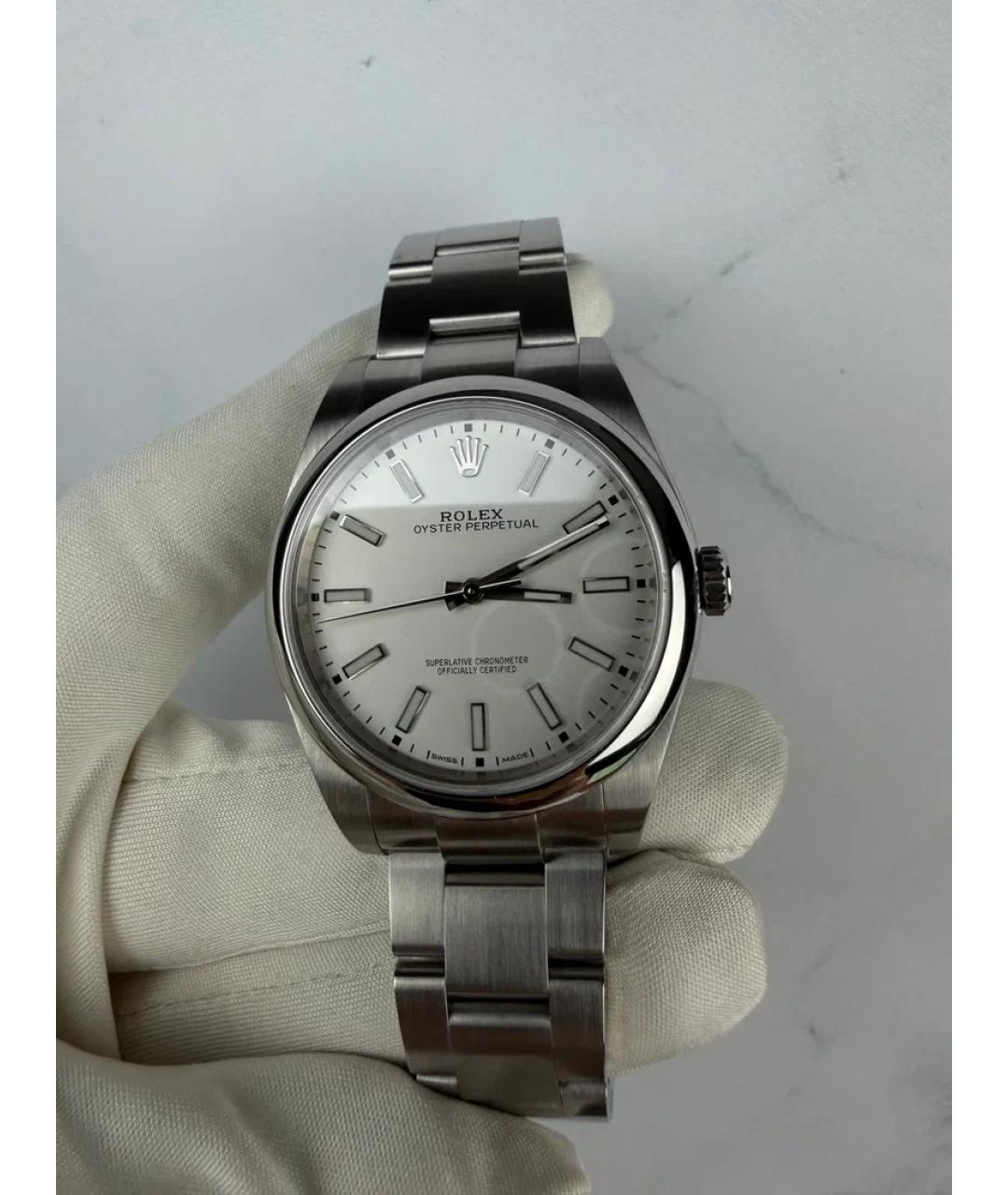 ROLEX Белые металлические часы, фото 2