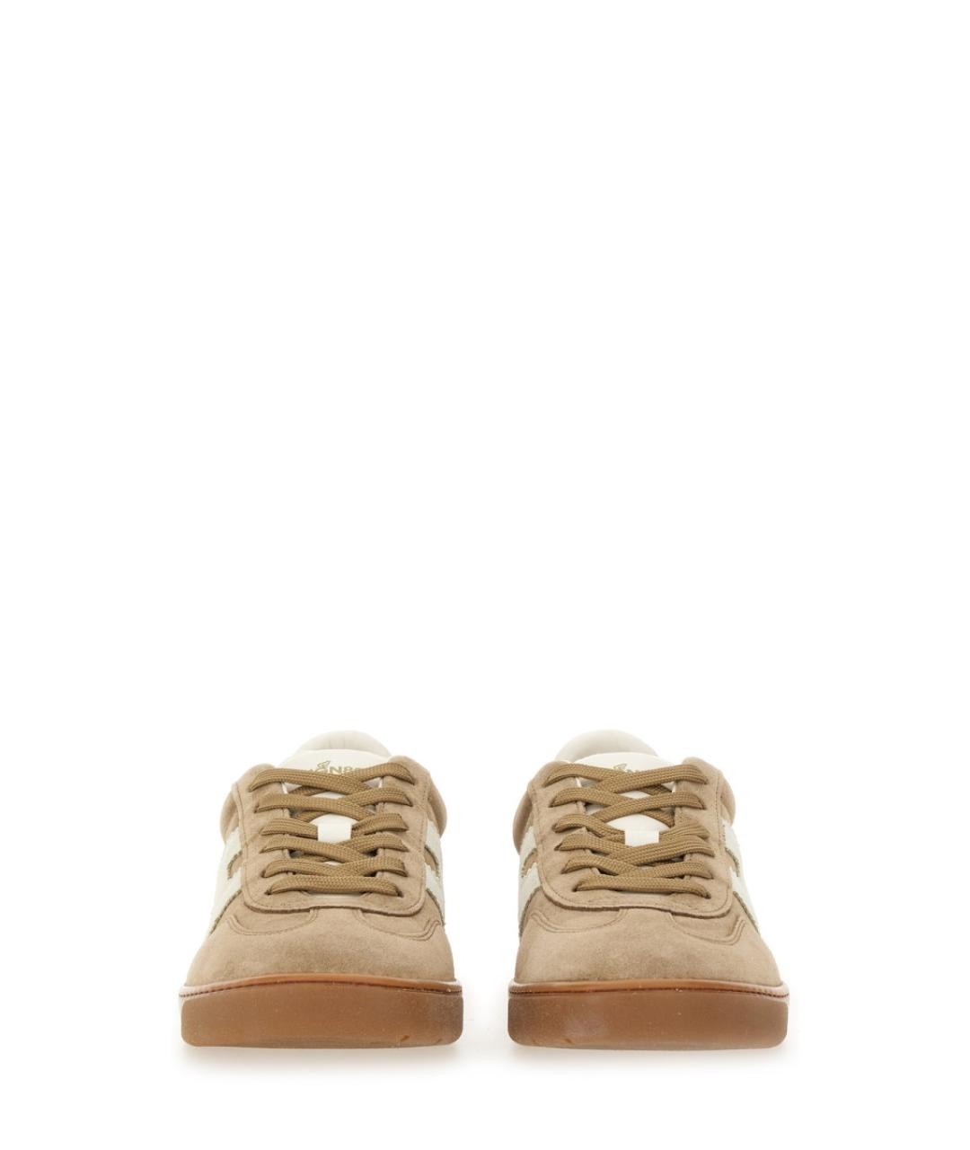 HOGAN Коричневые кожаные низкие кроссовки / кеды, фото 5