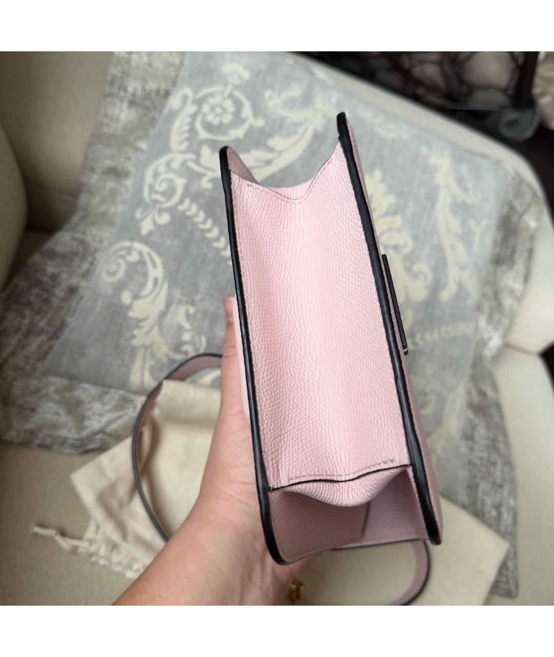 VALENTINO Розовая кожаная сумка через плечо, фото 4