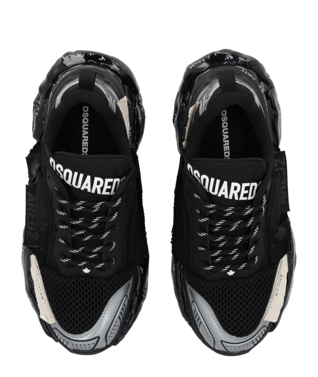 DSQUARED2 Черные синтетические низкие кроссовки / кеды, фото 6