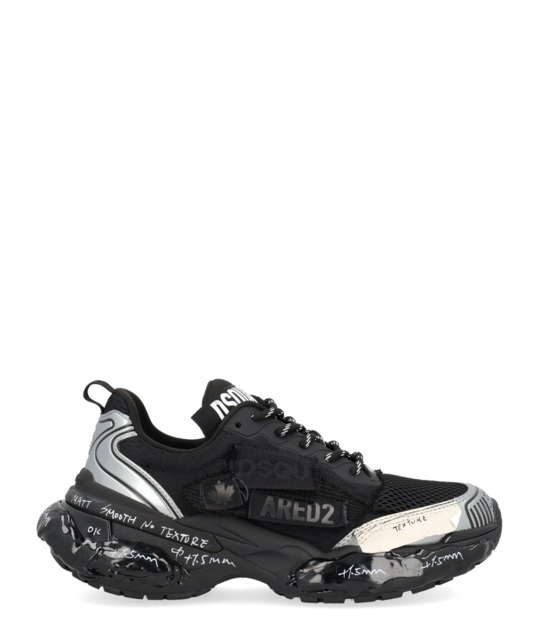 DSQUARED2 Черные синтетические низкие кроссовки / кеды, фото 1