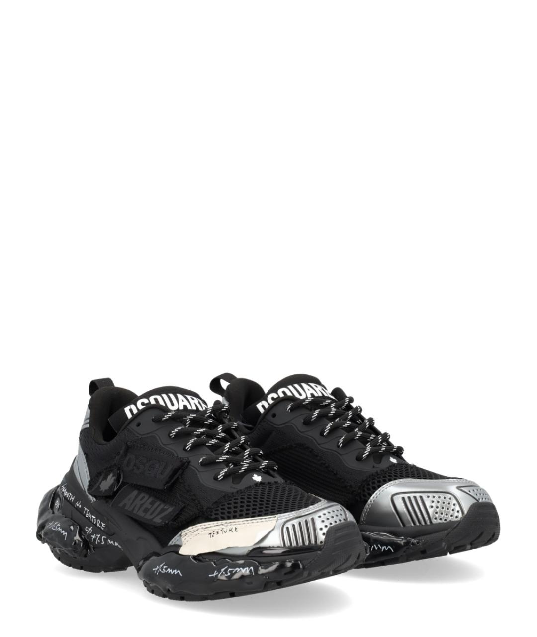 DSQUARED2 Черные синтетические низкие кроссовки / кеды, фото 2