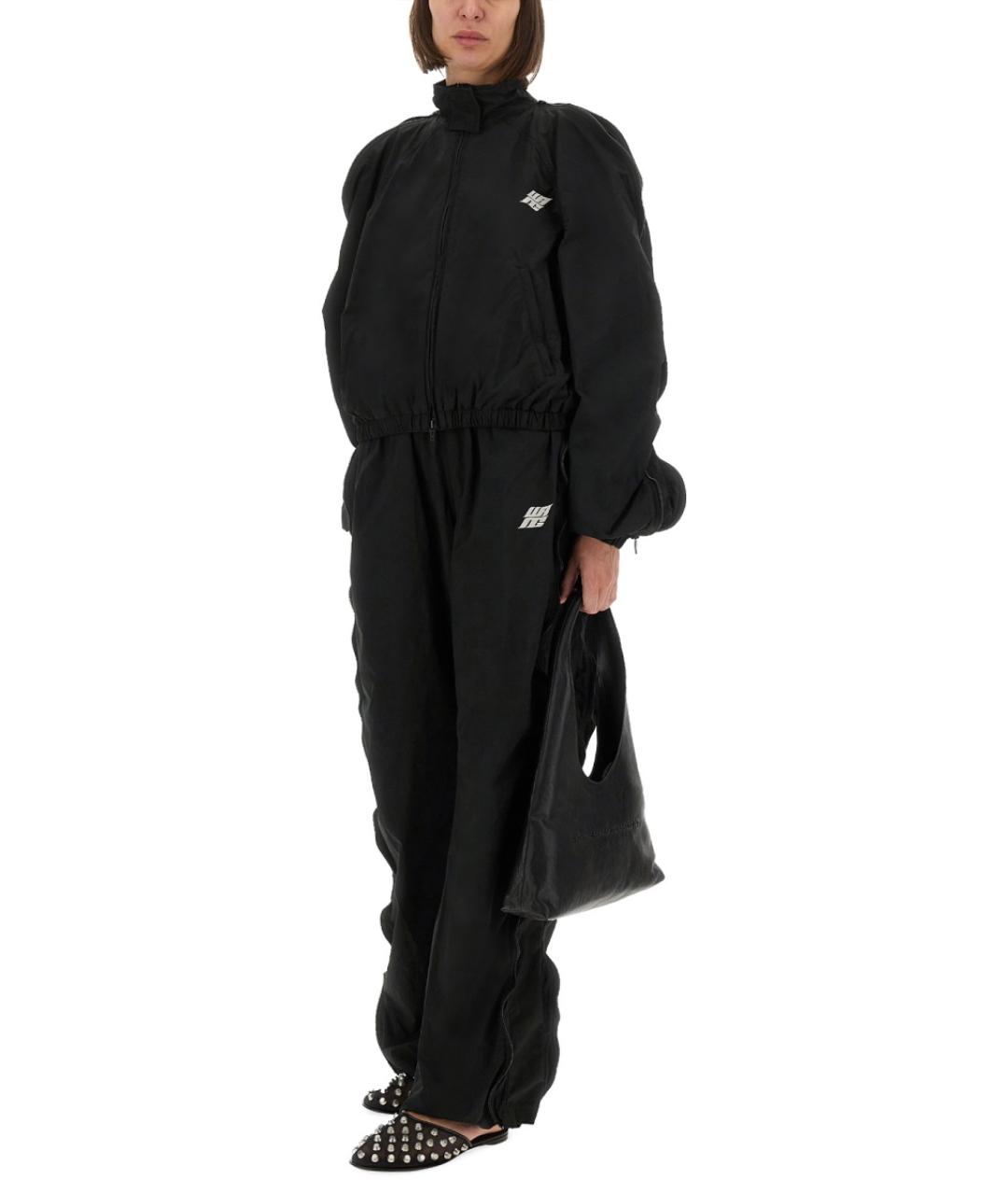 ALEXANDER WANG Черные полиэстеровые прямые брюки, фото 3