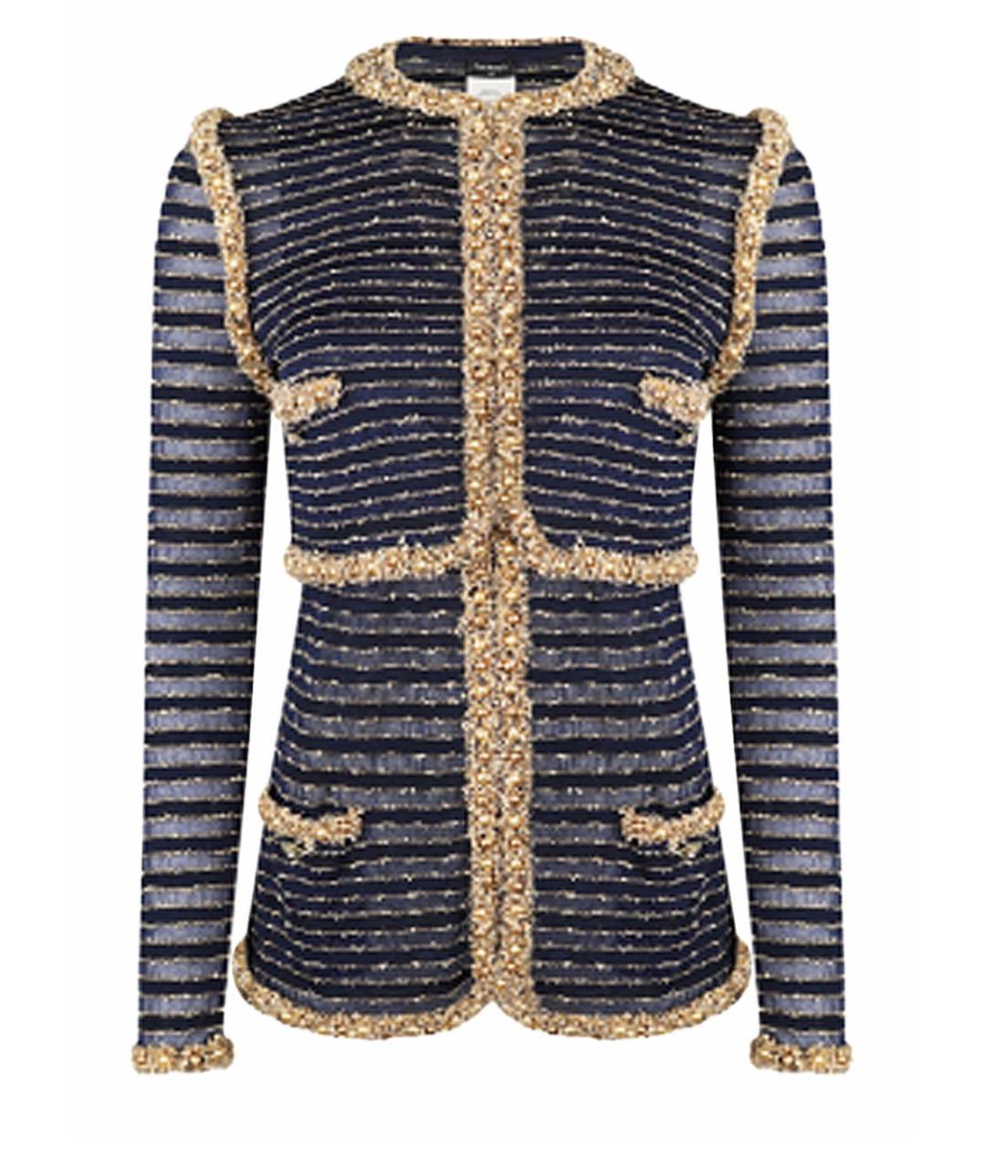 CHANEL Синий полиэстеровый кардиган, фото 1