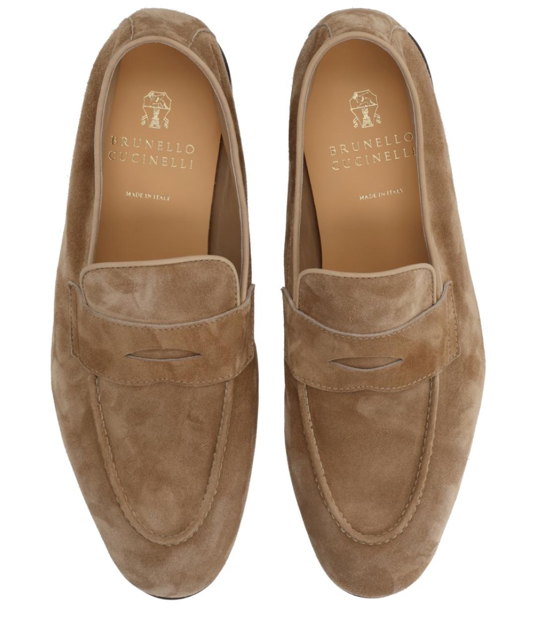 BRUNELLO CUCINELLI Коричневые замшевые лоферы, фото 5