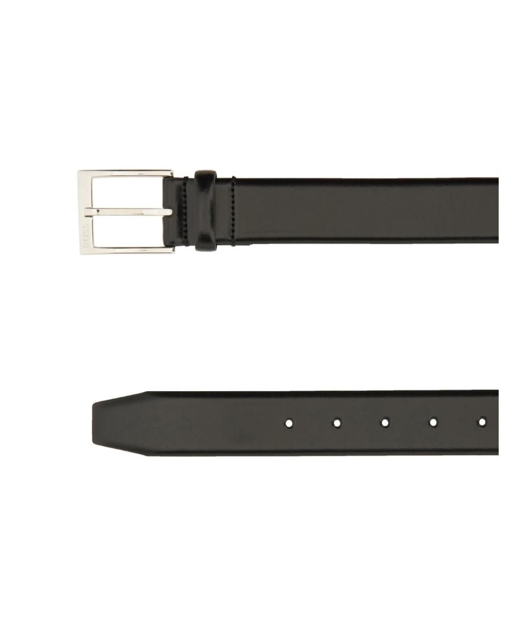 HUGO BOSS Черный кожаный ремень, фото 2