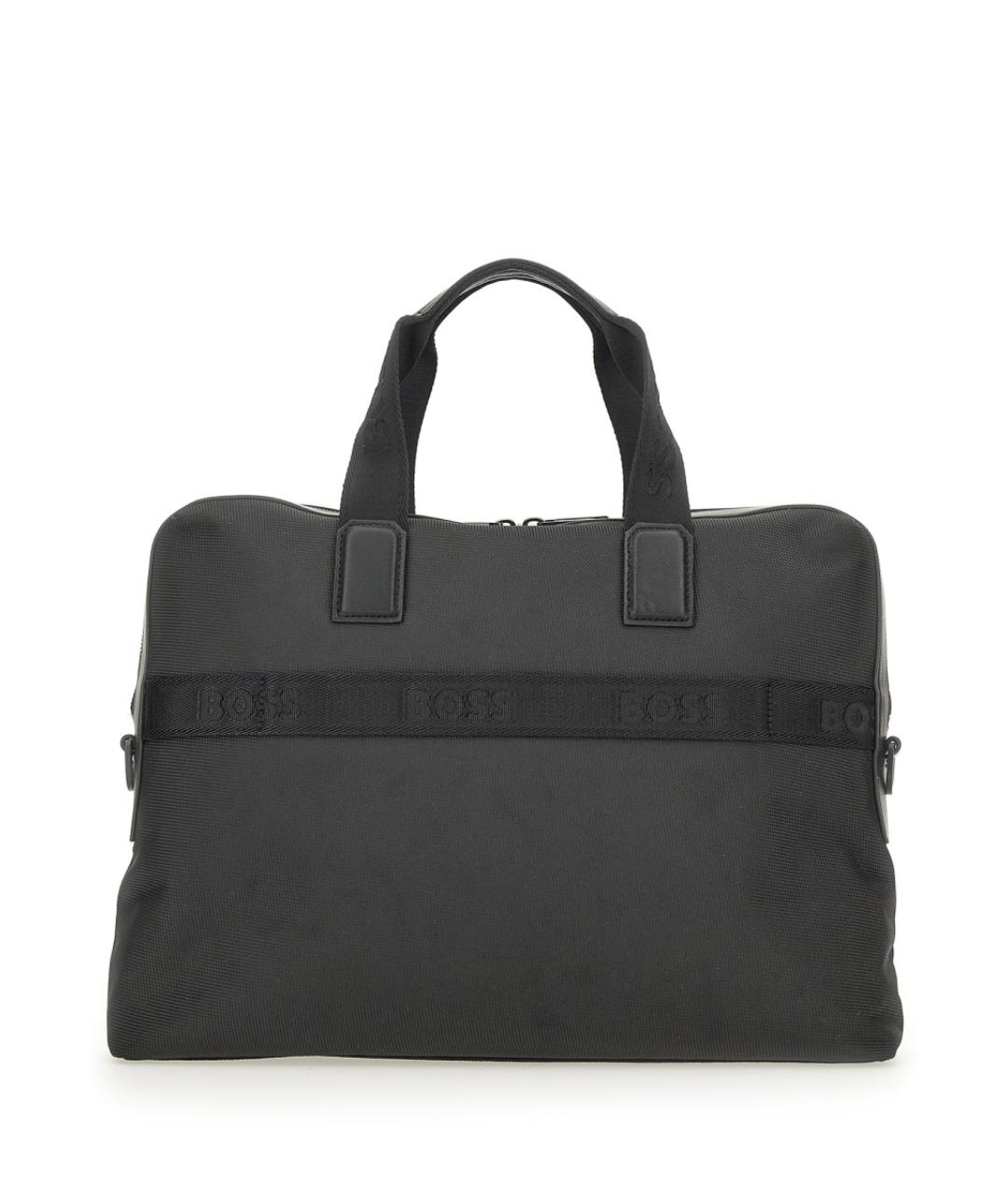 HUGO BOSS Черная синтетическая сумка тоут, фото 3