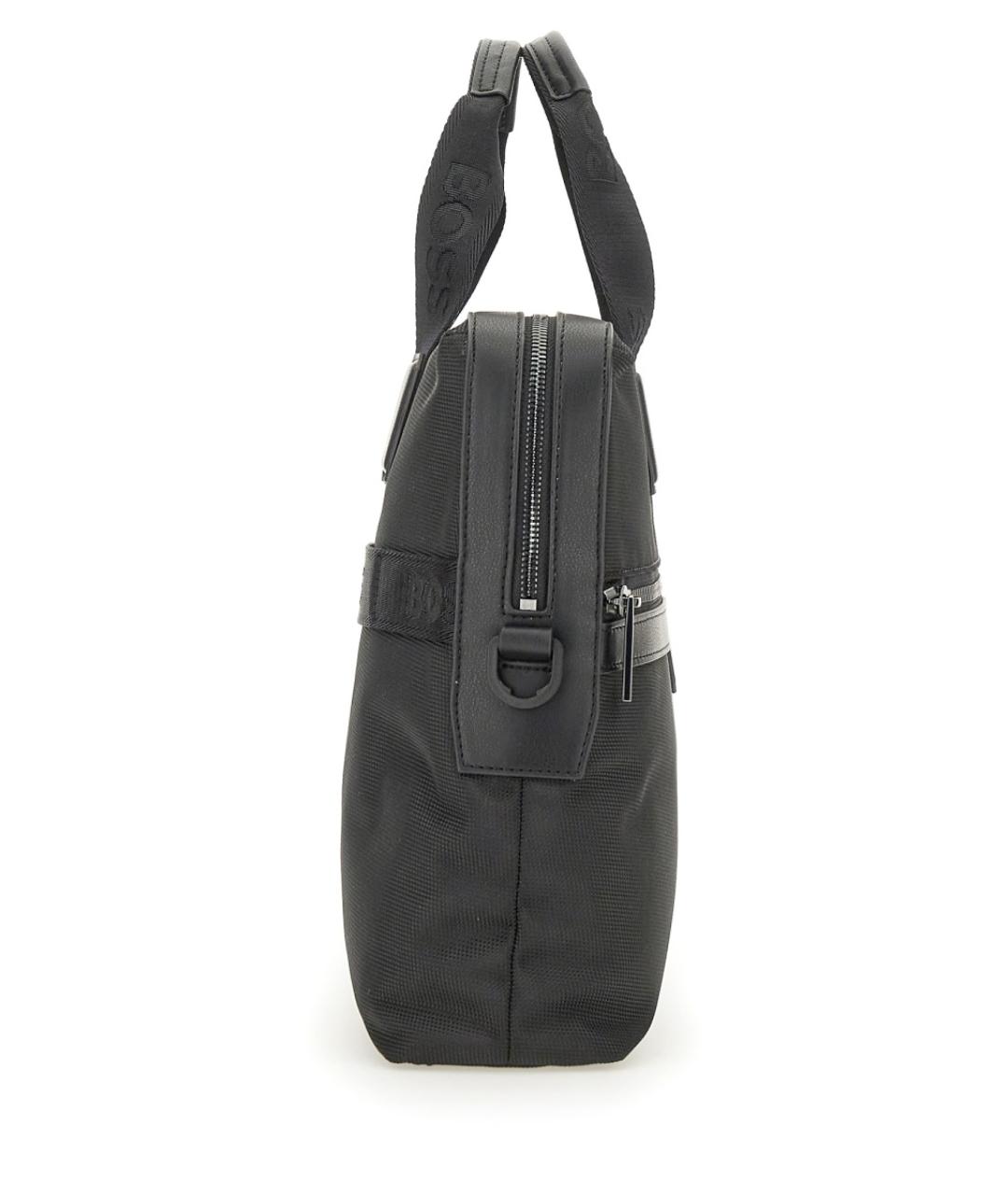 HUGO BOSS Черная синтетическая сумка тоут, фото 4