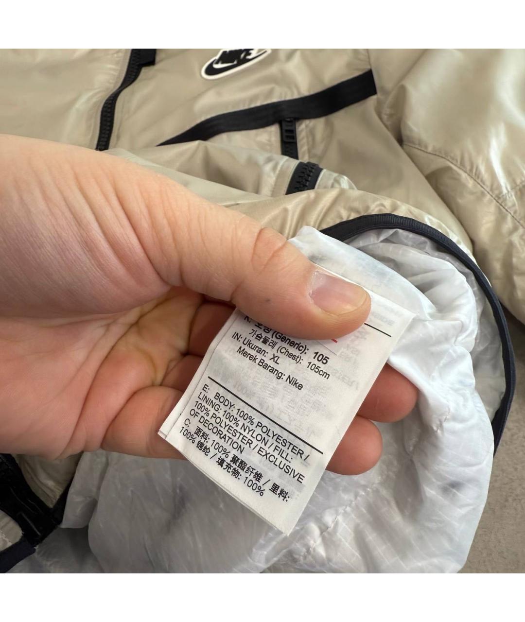 NIKE Бежевый полиэстеровый пуховик, фото 7