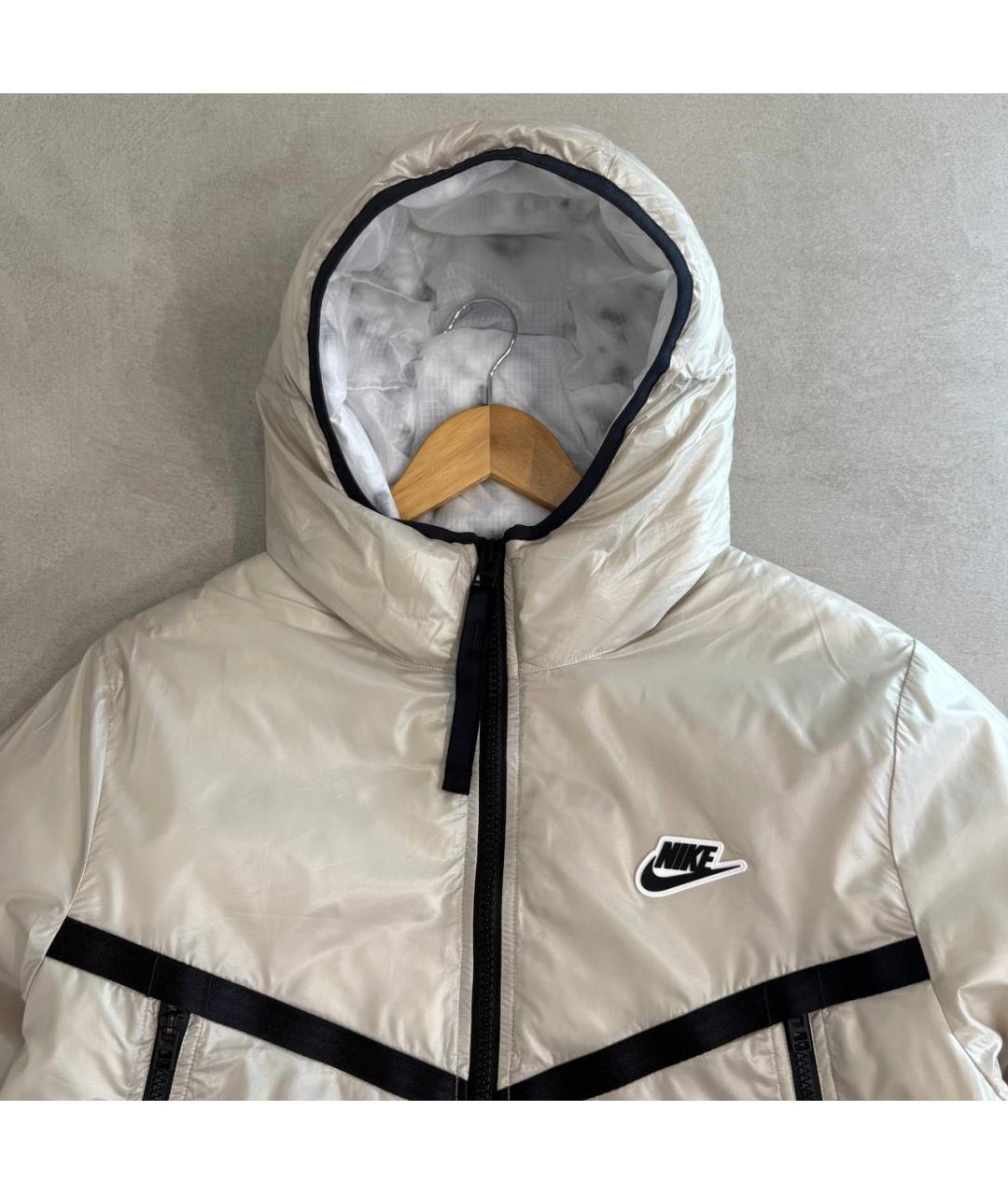 NIKE Бежевый полиэстеровый пуховик, фото 4