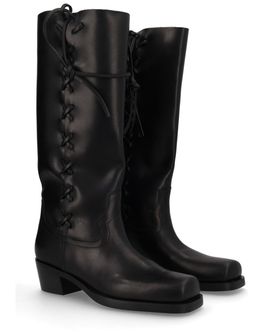PARIS TEXAS Черные кожаные сапоги, фото 2