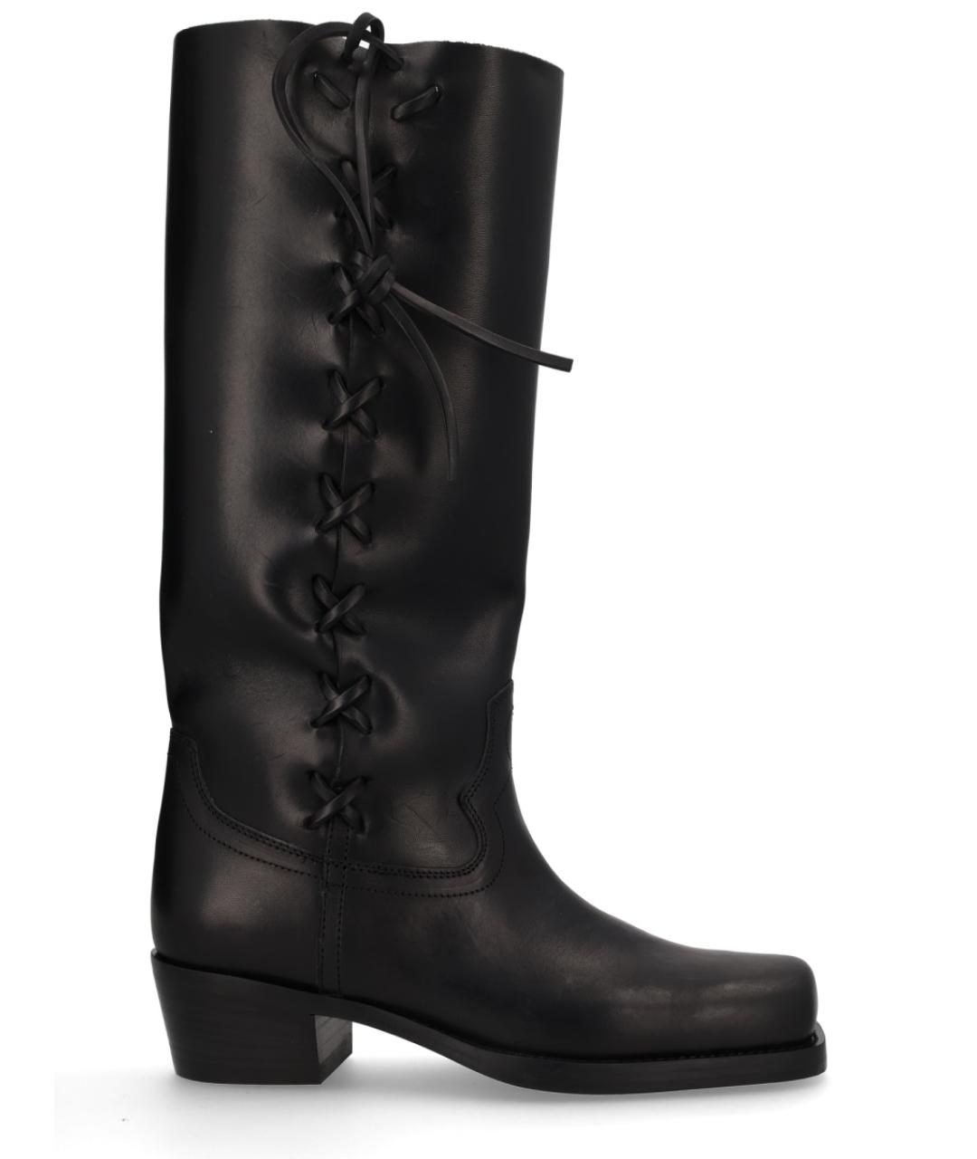 PARIS TEXAS Черные кожаные сапоги, фото 1