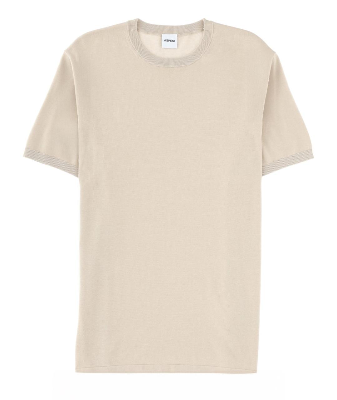ASPESI Бежевая хлопковая футболка, фото 1