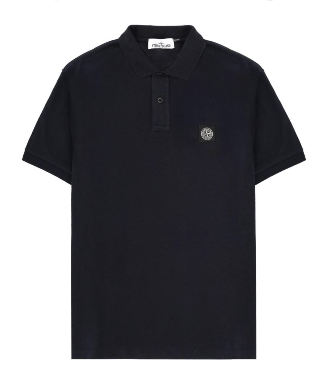 STONE ISLAND Синее хлопковое поло с коротким рукавом, фото 1