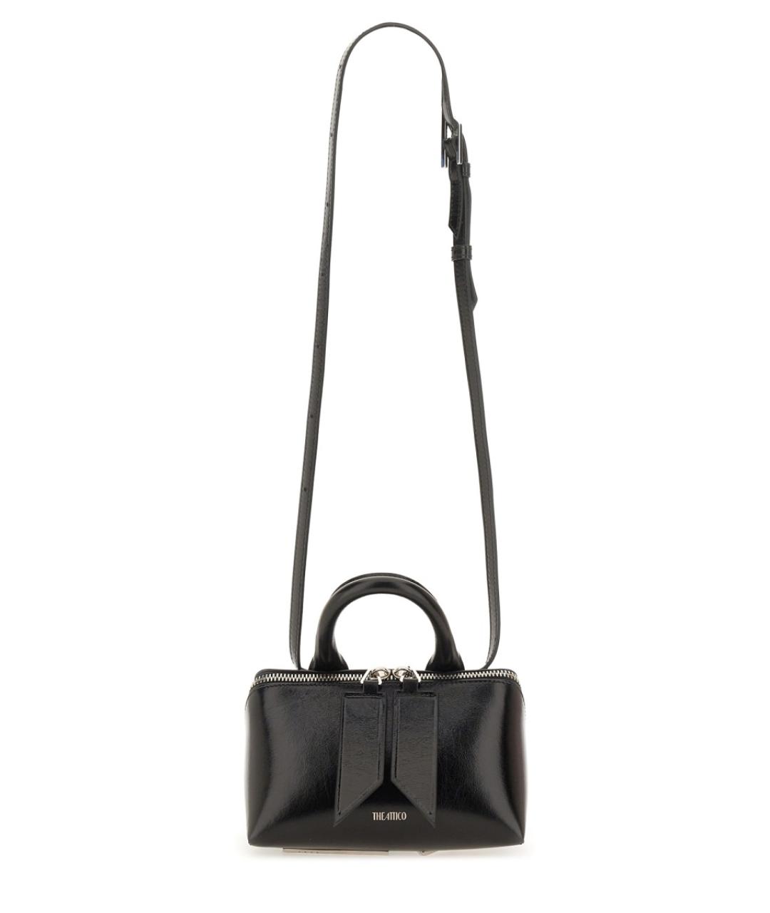 THE ATTICO Черная кожаная сумка тоут, фото 2