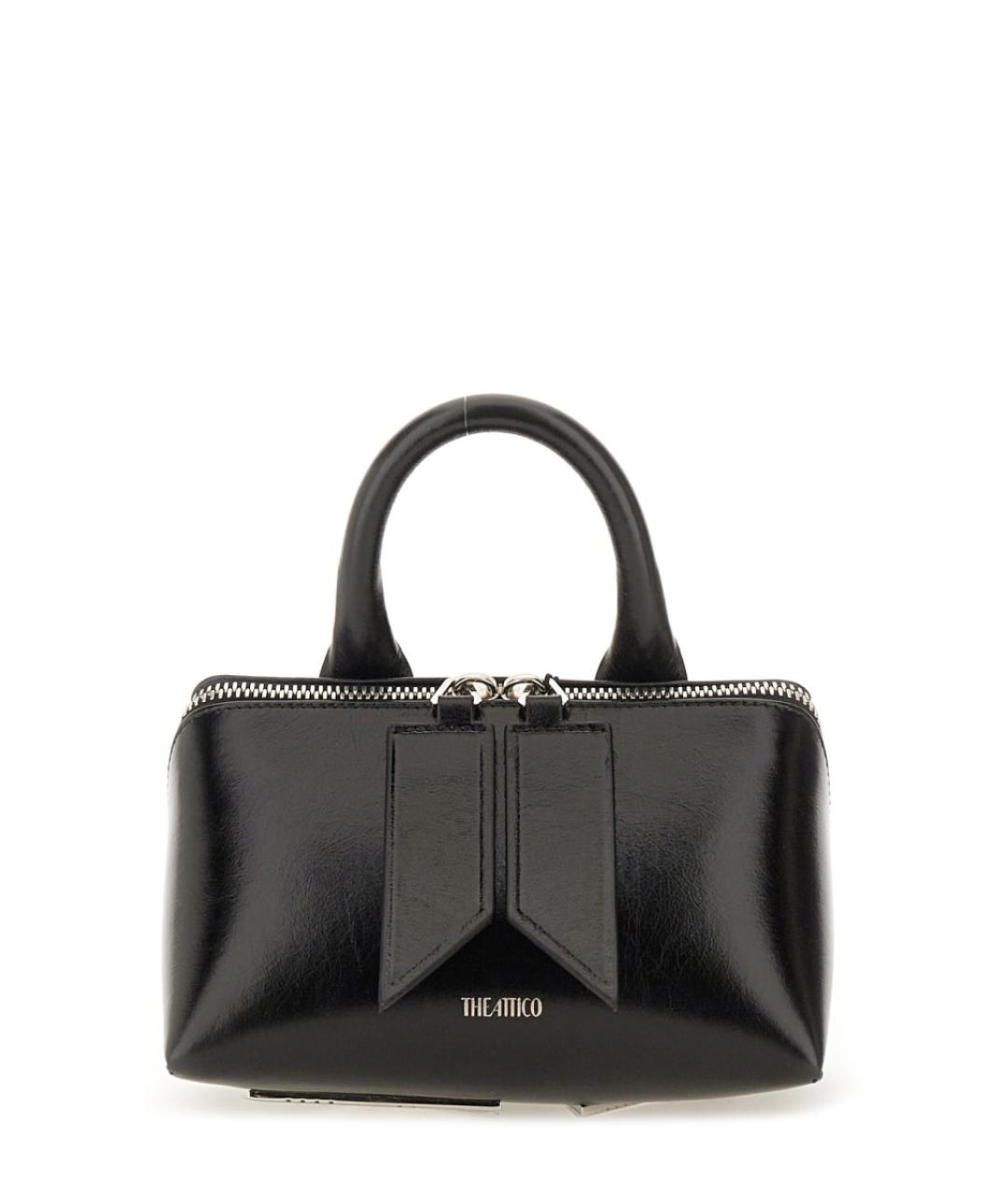 THE ATTICO Черная кожаная сумка тоут, фото 1