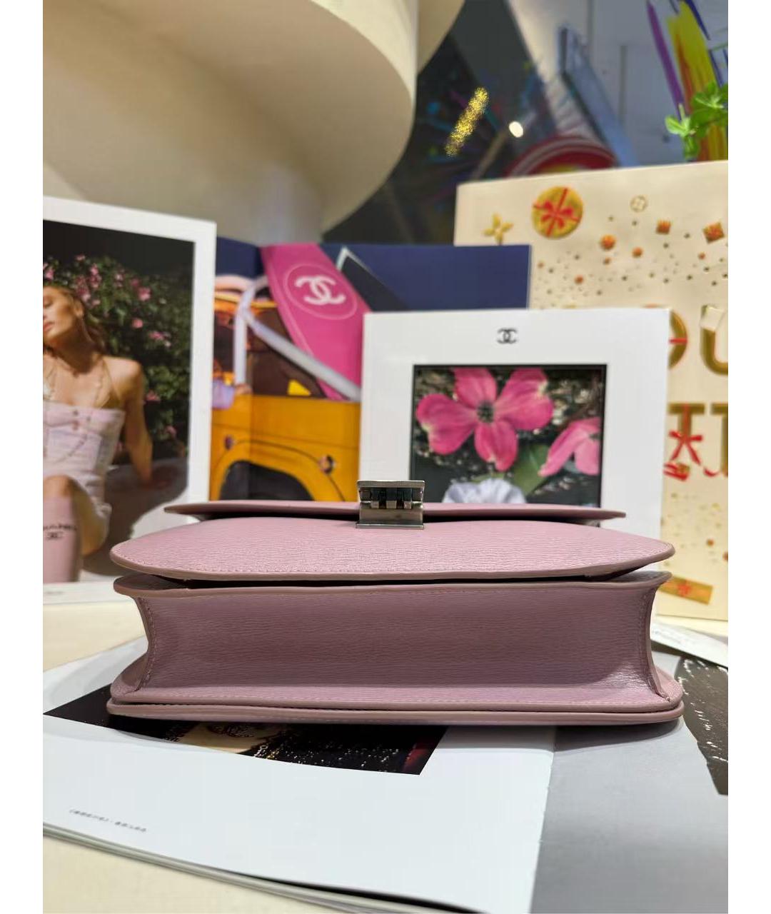 CELINE Розовая кожаная сумка через плечо, фото 5