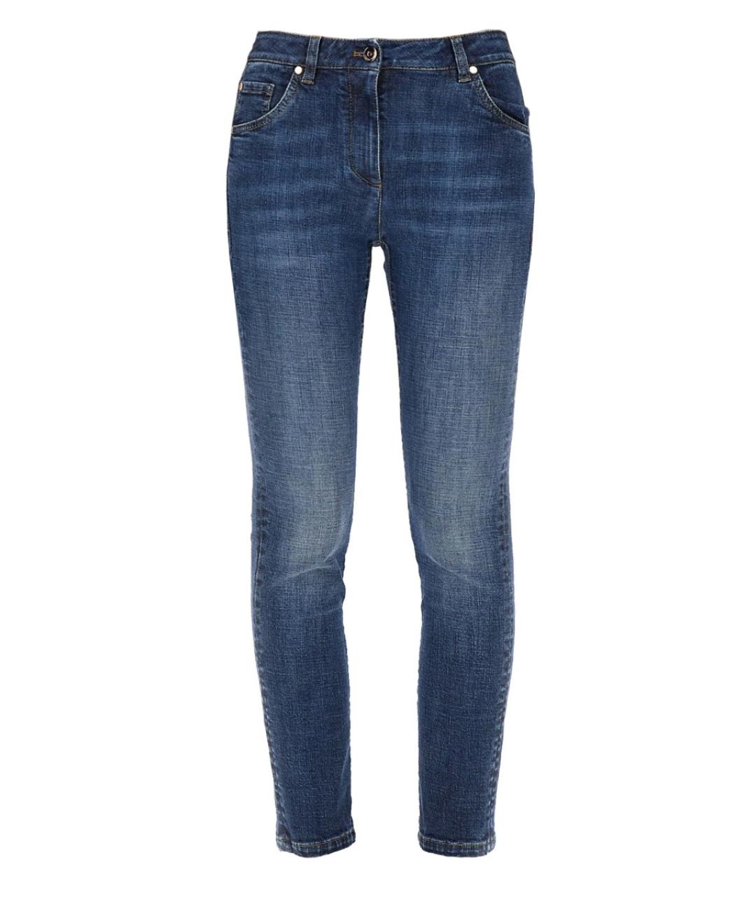 BRUNELLO CUCINELLI Синие хлопковые джинсы слим, фото 1