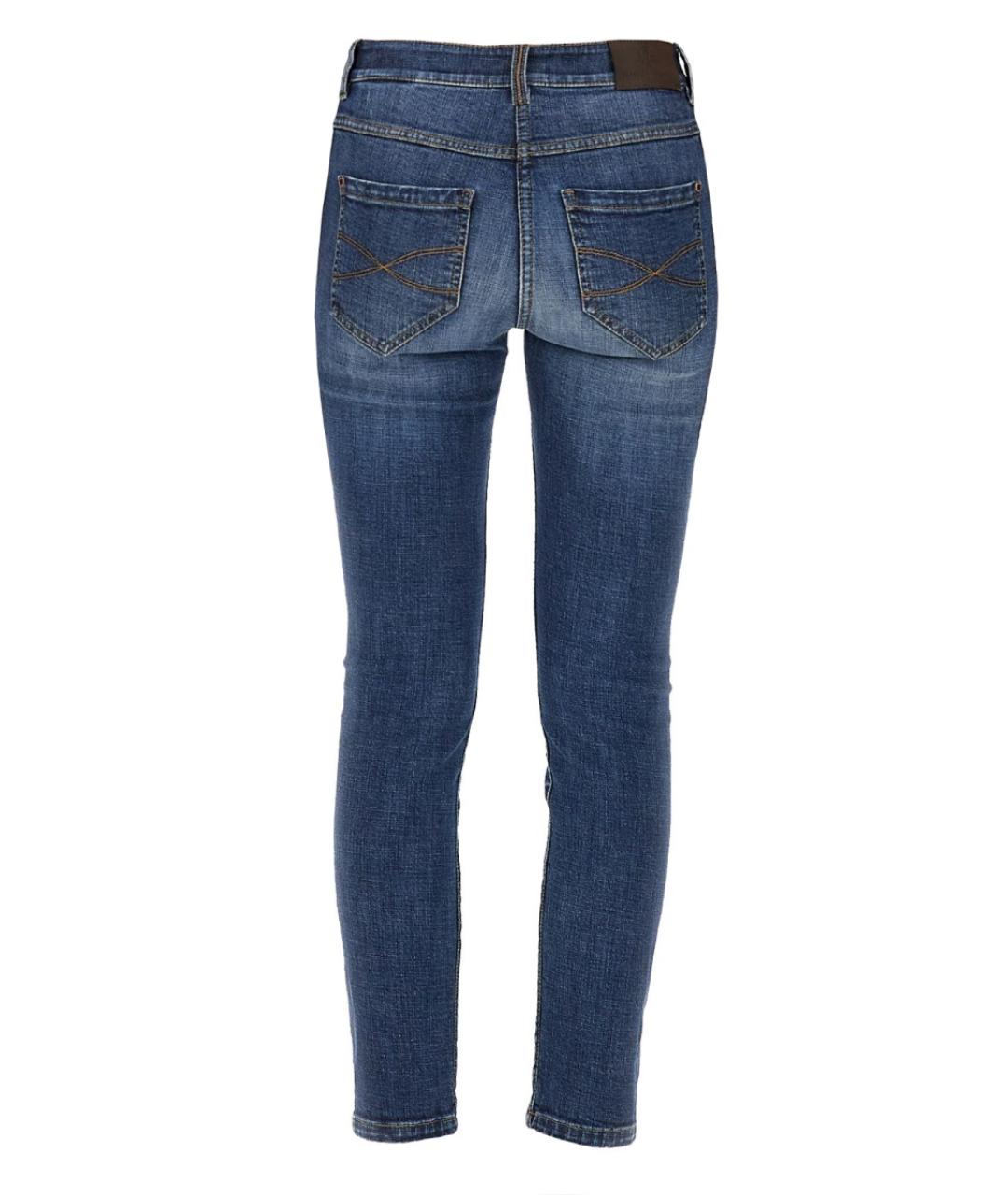 BRUNELLO CUCINELLI Синие хлопковые джинсы слим, фото 3