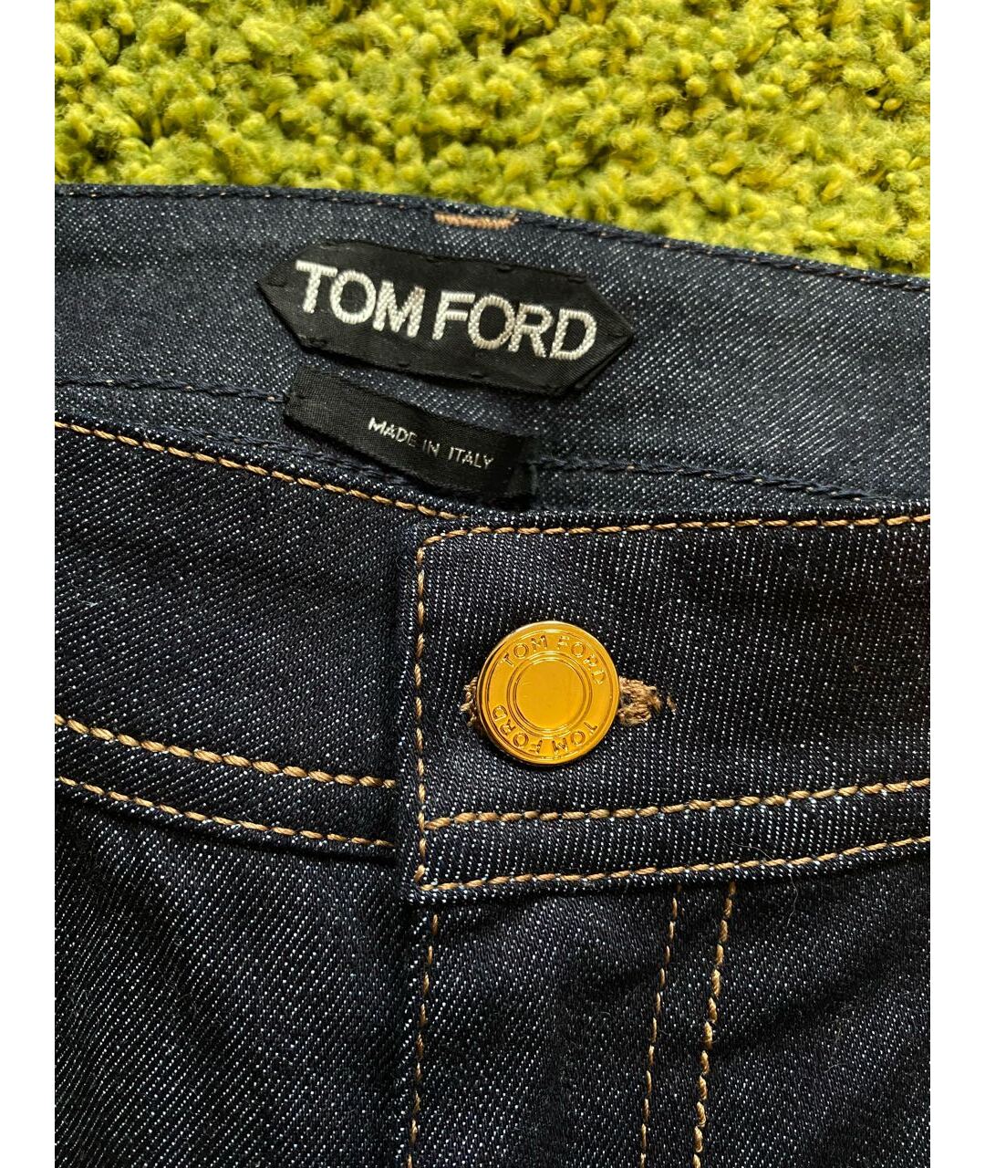 TOM FORD Темно-синие хлопко-эластановые джинсы слим, фото 7